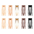 Lot de 10 pinces à cheveux à double attache, pinces à cheveux métalliques Sightor, barrettes pour femmes, accessoires de coiffure (noir, marron, beige, kaki, doré)