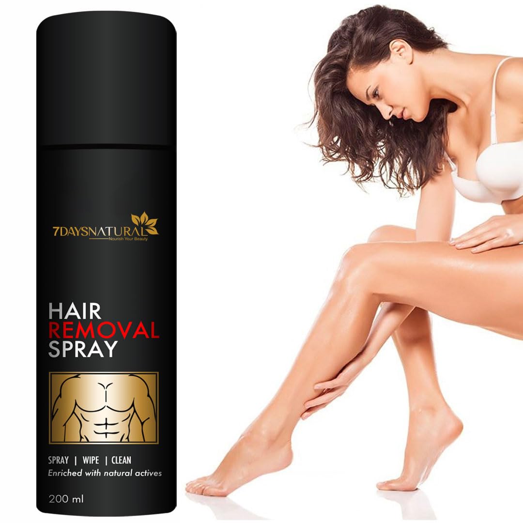 7DAYSNATURAL Hair Removal Spray for Men & Women Underarms & Legs | All Skin Types(200 Ml)