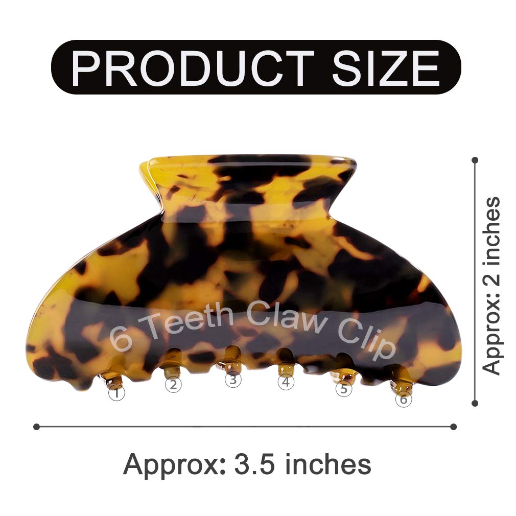 Lot de 2 pinces à cheveux banane, barrettes en celluloïd à motif écaille de tortue, style français, imprimé léopard. Grands accessoires de mode pour femmes et filles.