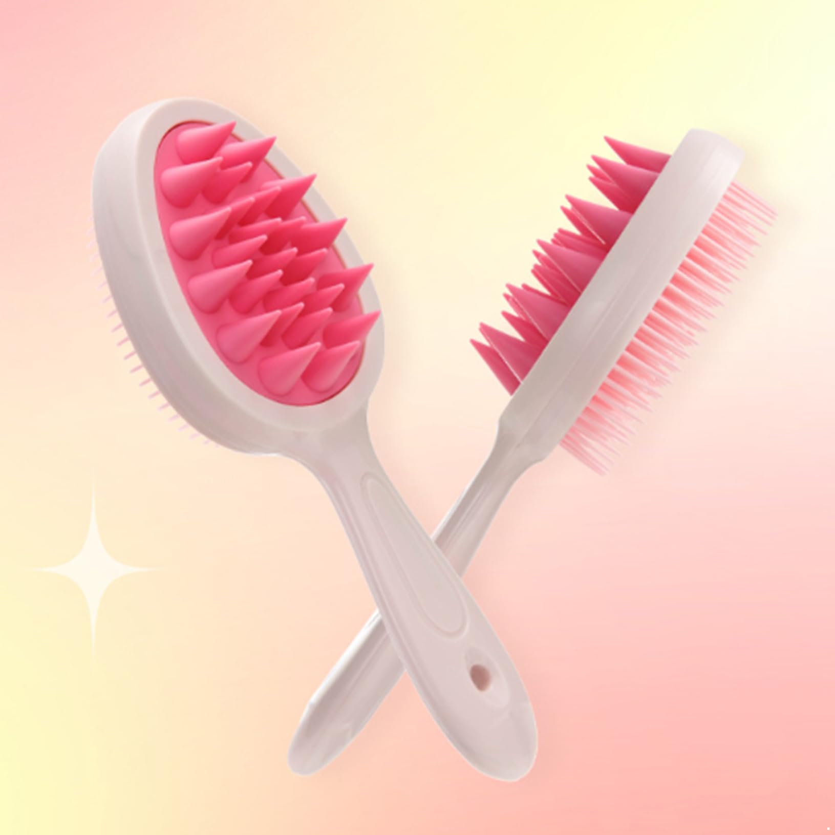 ACSUSS Double Sided Hair Brush for Women and Men Gentle Detangling Comb for Wet and Dry Hair Styling Tool with Massage Bristles Smooth All Hair Types Pink One Size
