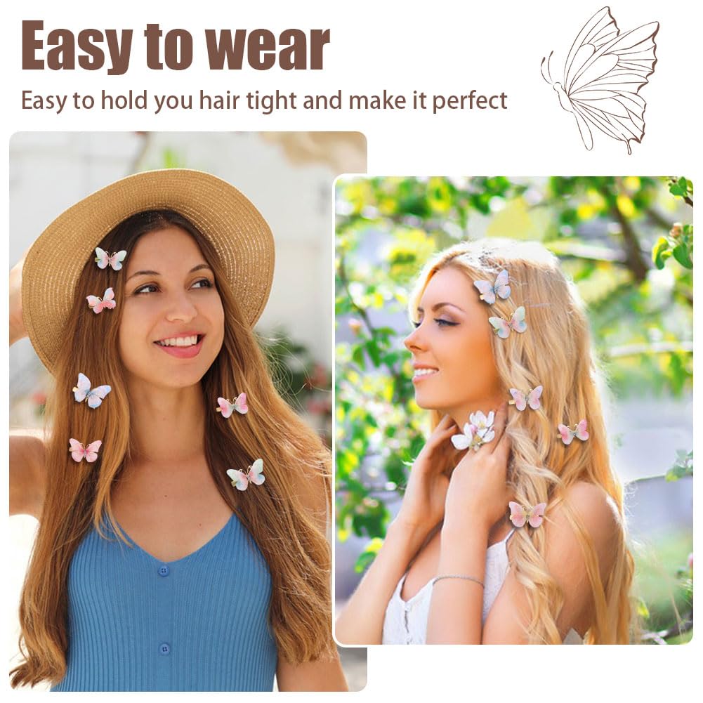 18Pcs Rhinestone Butterfly Hair Clips for Teens Women, Y2K Glitter Hair Jaw Clips, Cute Headwear Gifts for Wedding and Back to School