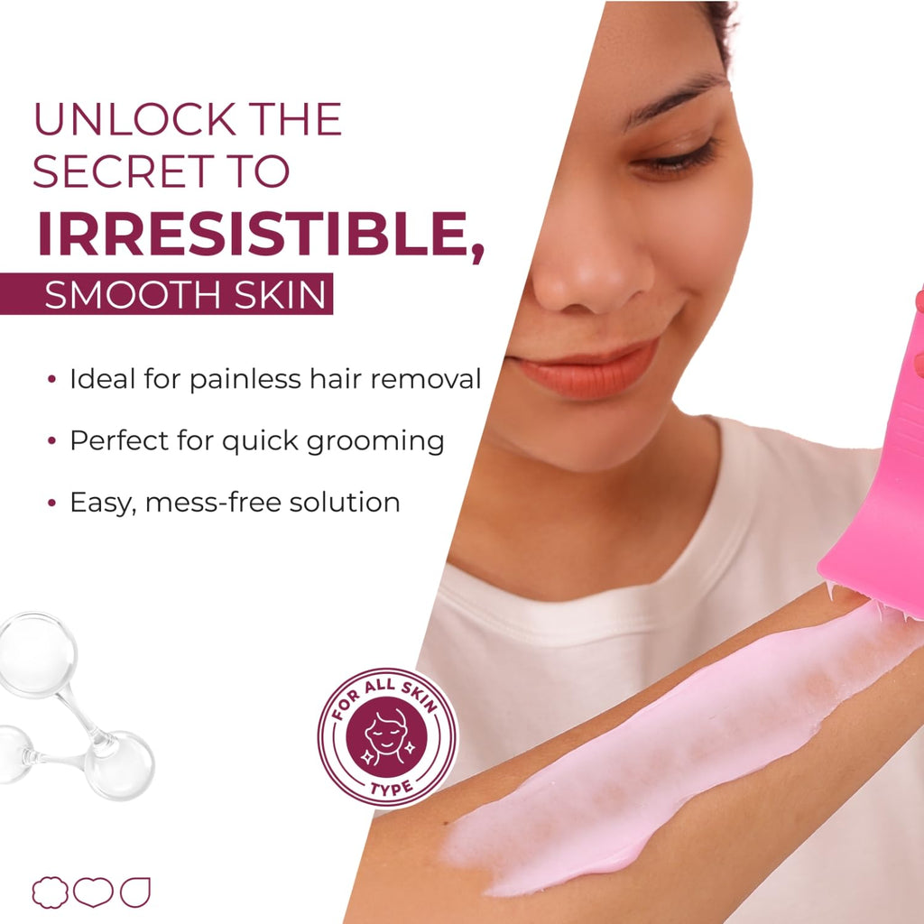 Alite Hair Removal Cream for Women| Painless & Hair Removal | Smooth, Nourished Skin | Enriched with Rose Water, Natural Butter & Aloe Vera Pack of 3 (60g Each)