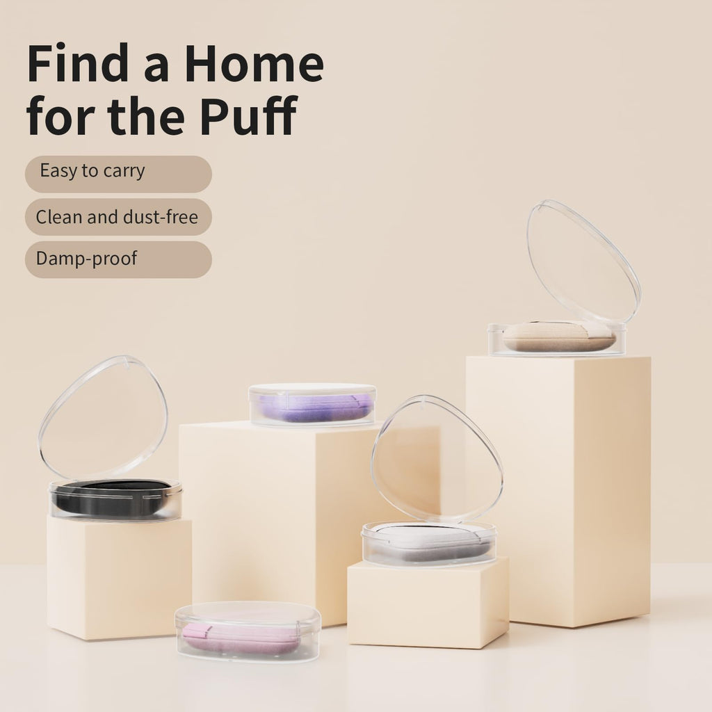 5 Pack Triangle Powder Puff Holders – Multifunctional Cosmetic Storage Case for Makeup Puffs, Beauty Blenders – No Sponge Included