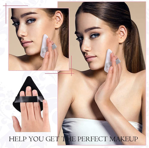 1 Round Foundation Makeup Brush, 2 pieces MakeupSponge Blender (Foundation brush, 2 Pieces Triangle Powder Puffs Face CosmeticPowder Puff Washable Reusable Soft Plush Powder Sponge Makeup Sponge)