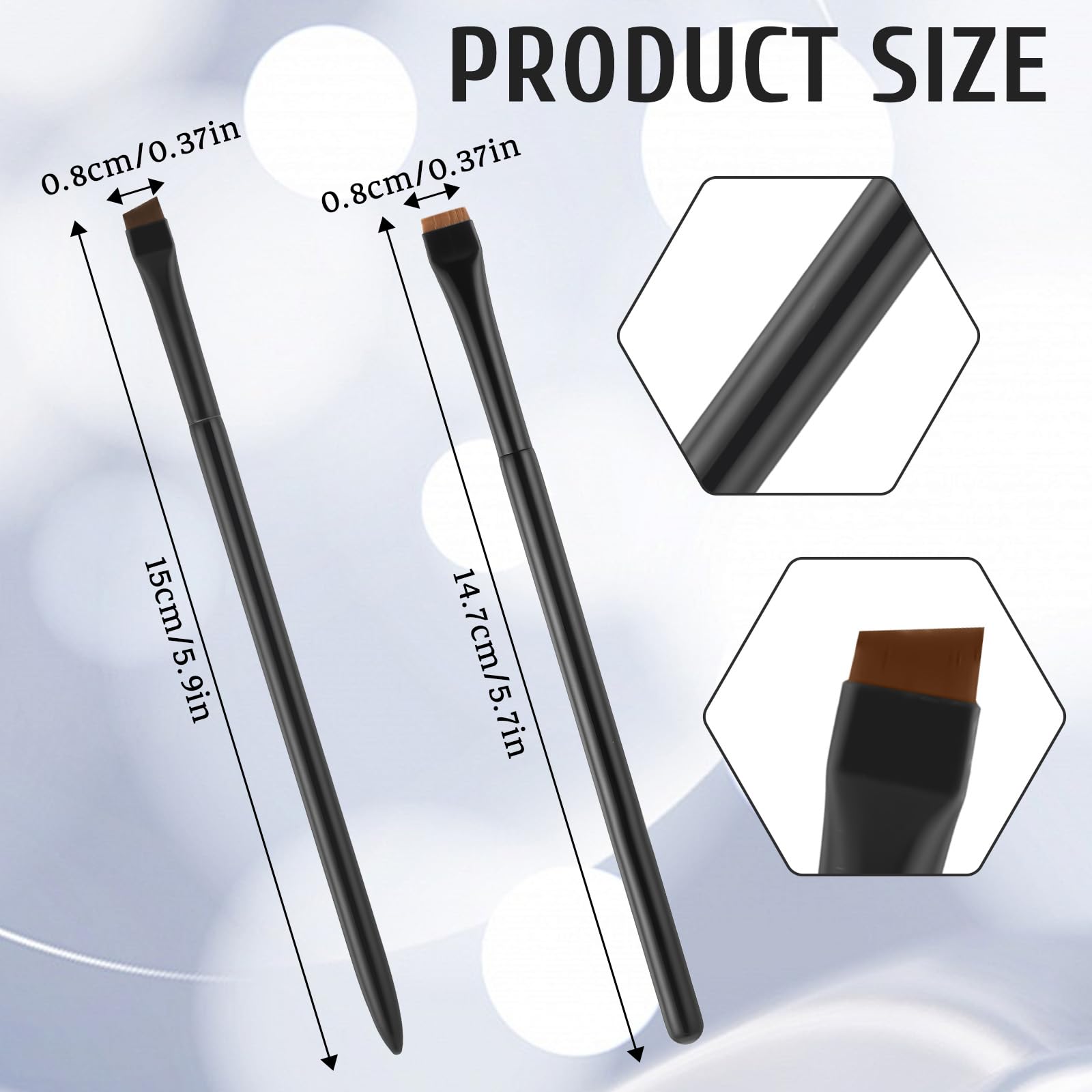 4 Pcs Eyebrow Brush Eyeliner Brush Set Eye Makeup Tool Ultra-Thin Angled Flat Precision Makeup Brushes for Women Beauty Cosmetic, Black