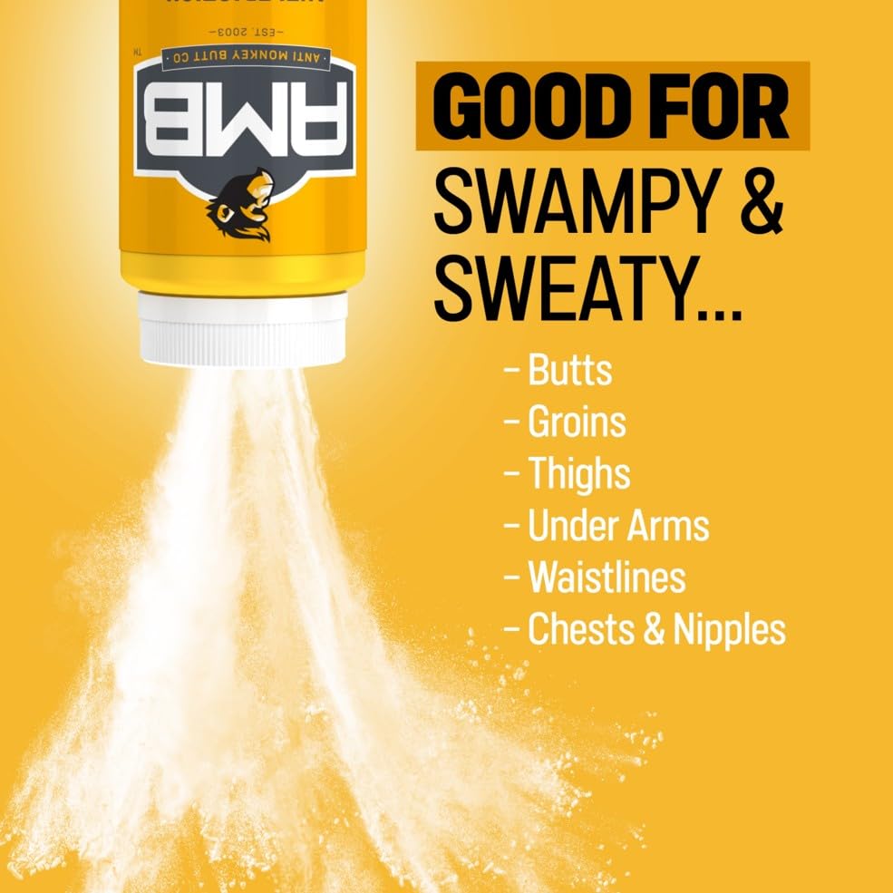 Anti Monkey Butt Travel-Size Body Powder with Calamine - Talc-Free Sweat, Odor, & Friction Relief - Chafing Protection for Active Lifestyles - 1.5 oz - Pack of 12