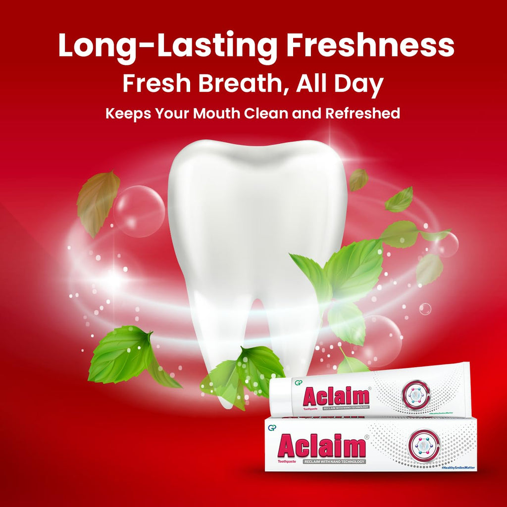 Aclaim Toothpaste for Remineralisation | Protect Teeth Enamel | Prevent Tooth Decay | Repair Enamel | Gum Care | Teeth Whitening | Fluoride-free Tooth paste for Complete Oral Care (Pack of 1) 70g each