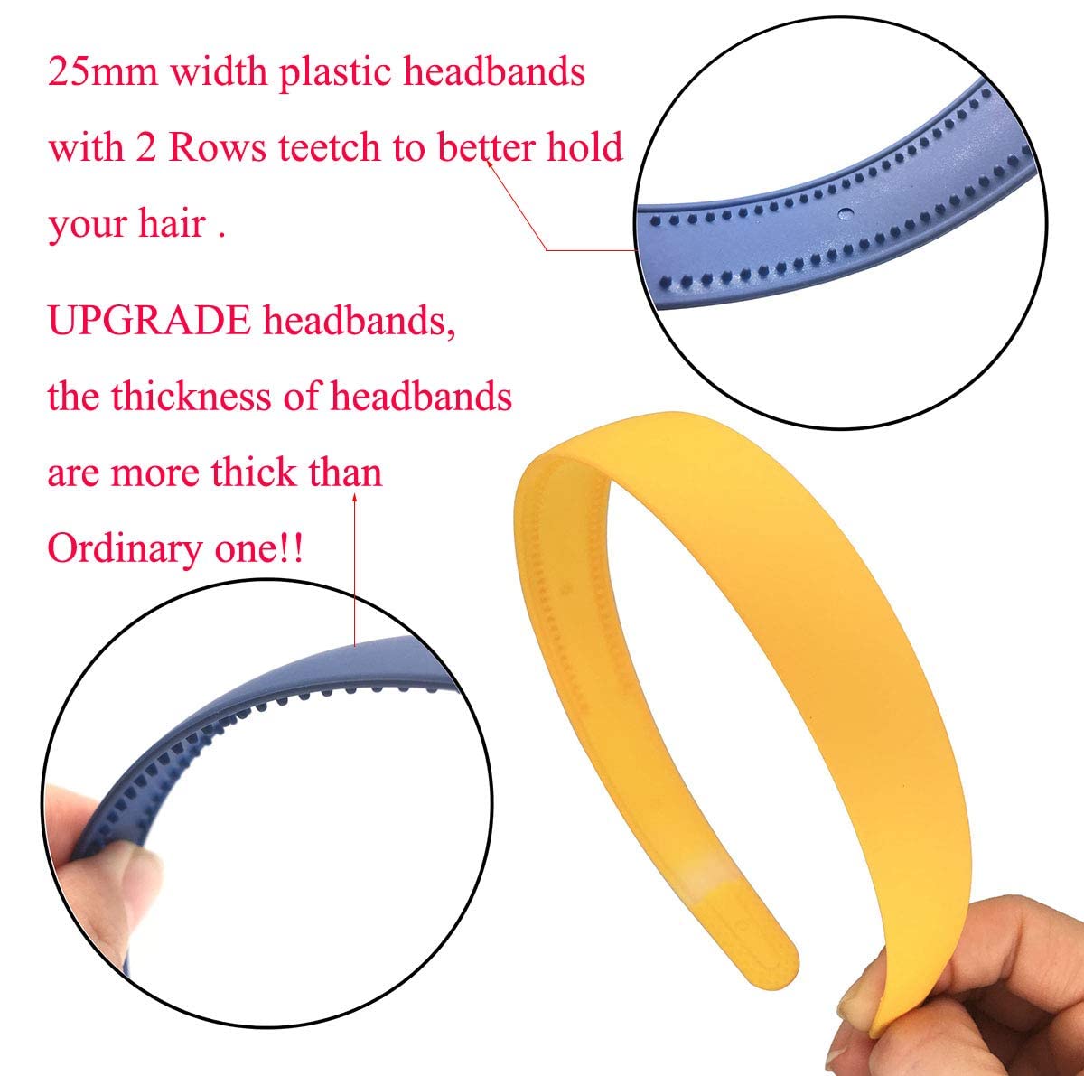 ANNA CREATIONS 12 Pcs Hairband, Plastic Headband for Girls and Women Multicolor