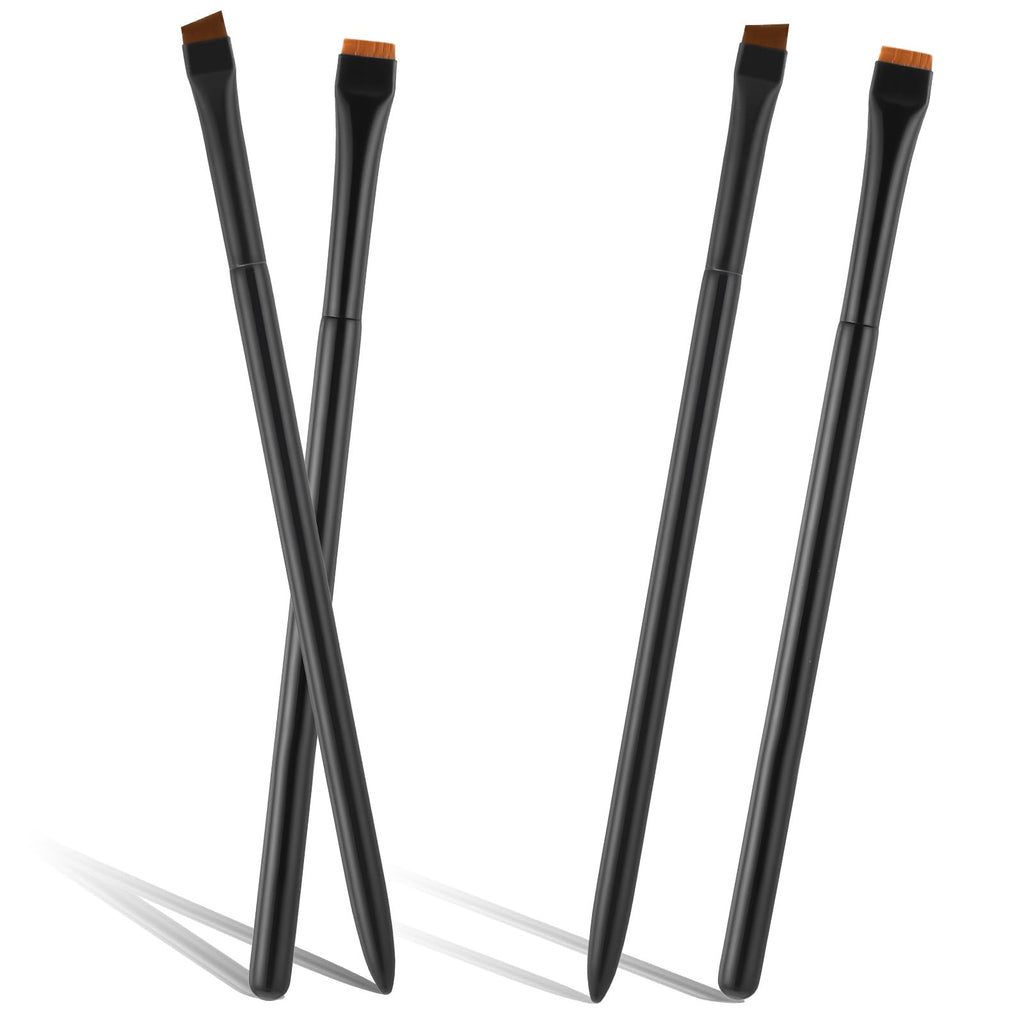 4 Pcs Eyebrow Brush Eyeliner Brush Set Eye Makeup Tool Ultra-Thin Angled Flat Precision Makeup Brushes for Women Beauty Cosmetic, Black