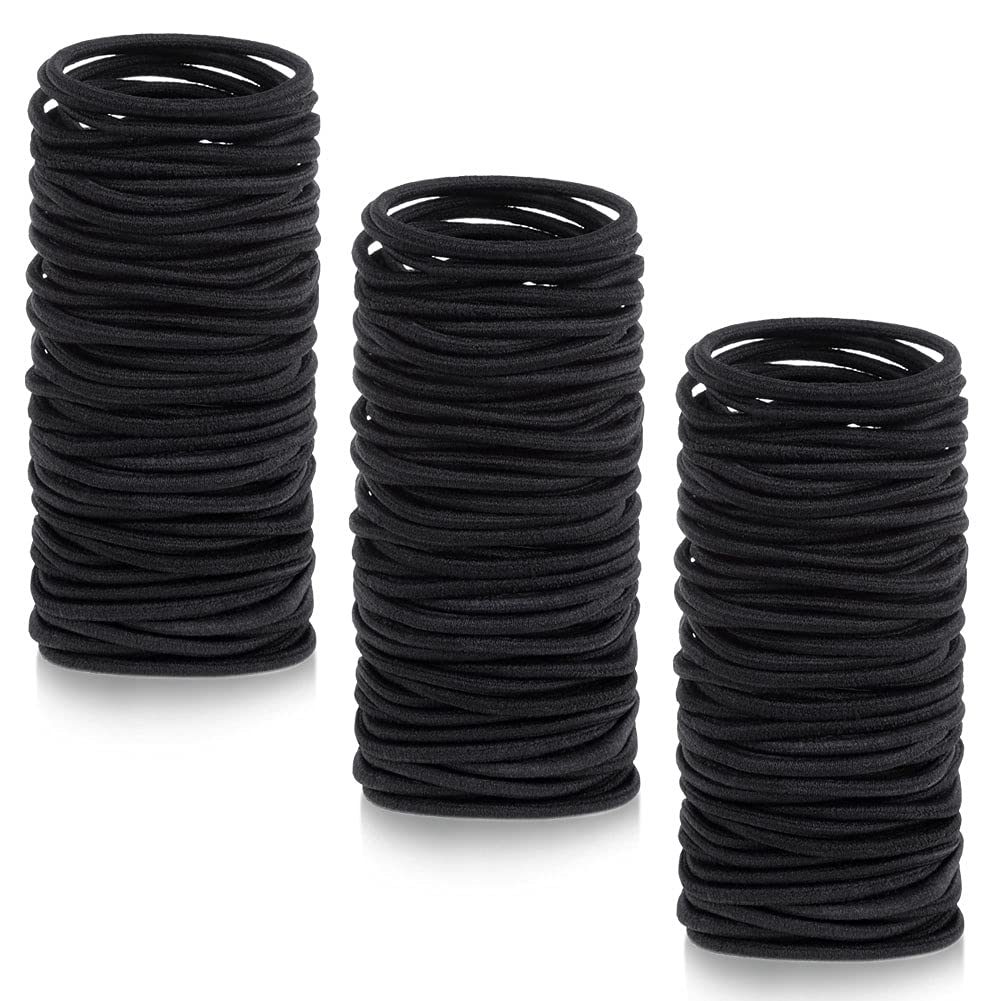 Anezus 250 Pcs 3mm Black Elastics Small Hair Ties Hair Bands Accessories for Girls: Black Elastics(3mm)