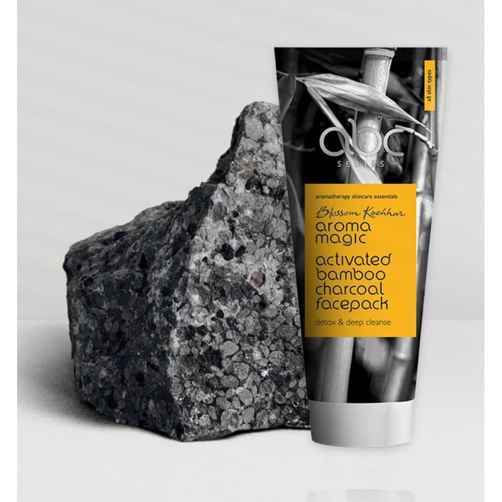 Aroma Magic Activated Bamboo Charcoal Detoxifying face Pack | Enriched with Aloe Vera, Lemon & Sandalwood Extracts | Face Pack for Men & Women | All Skin | Detox & Deep Cleanse | 100gm (Pack of 1)