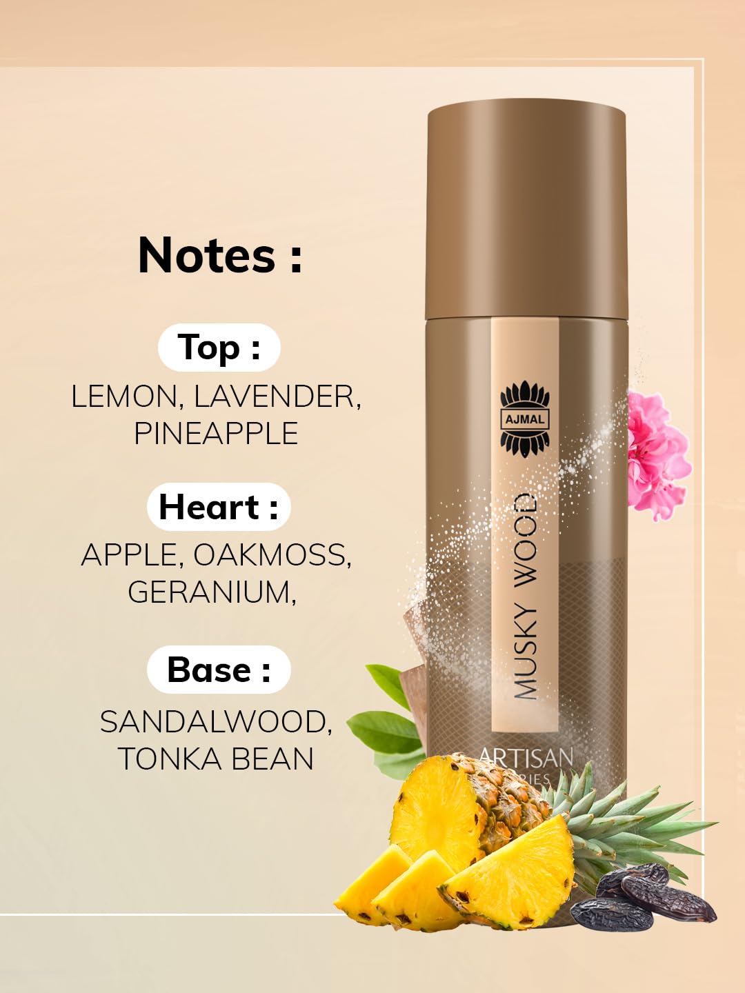 Ajmal Artisan Musky Wood Deodorant Perfume for Men, 150ml | Long Lasting Body Spray | Woody & Musky Fragrance