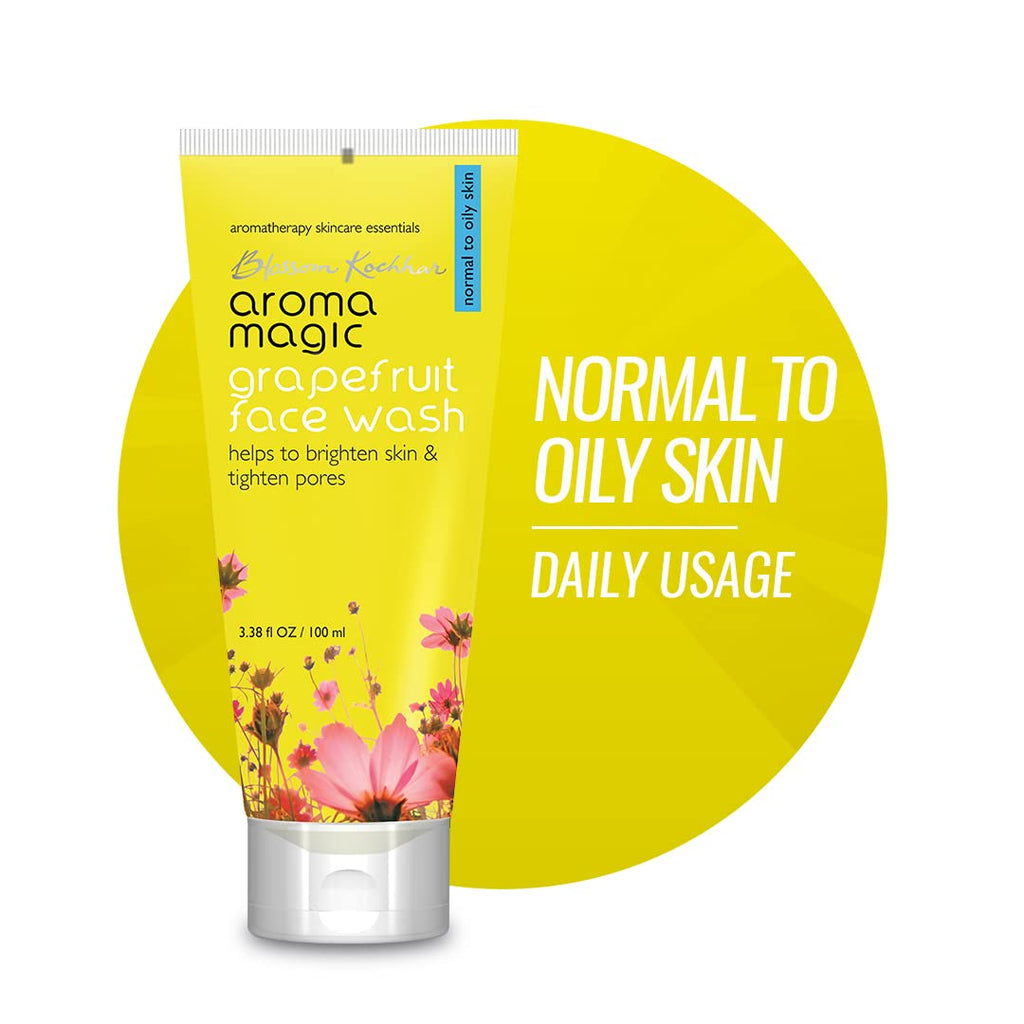 Aroma Magic Grapefruit Face Wash for Brightening & Pore tightening | with Lemon & Aloevera Extracts | Normal to Oily Skin | 100 ml | (Pack of 2)