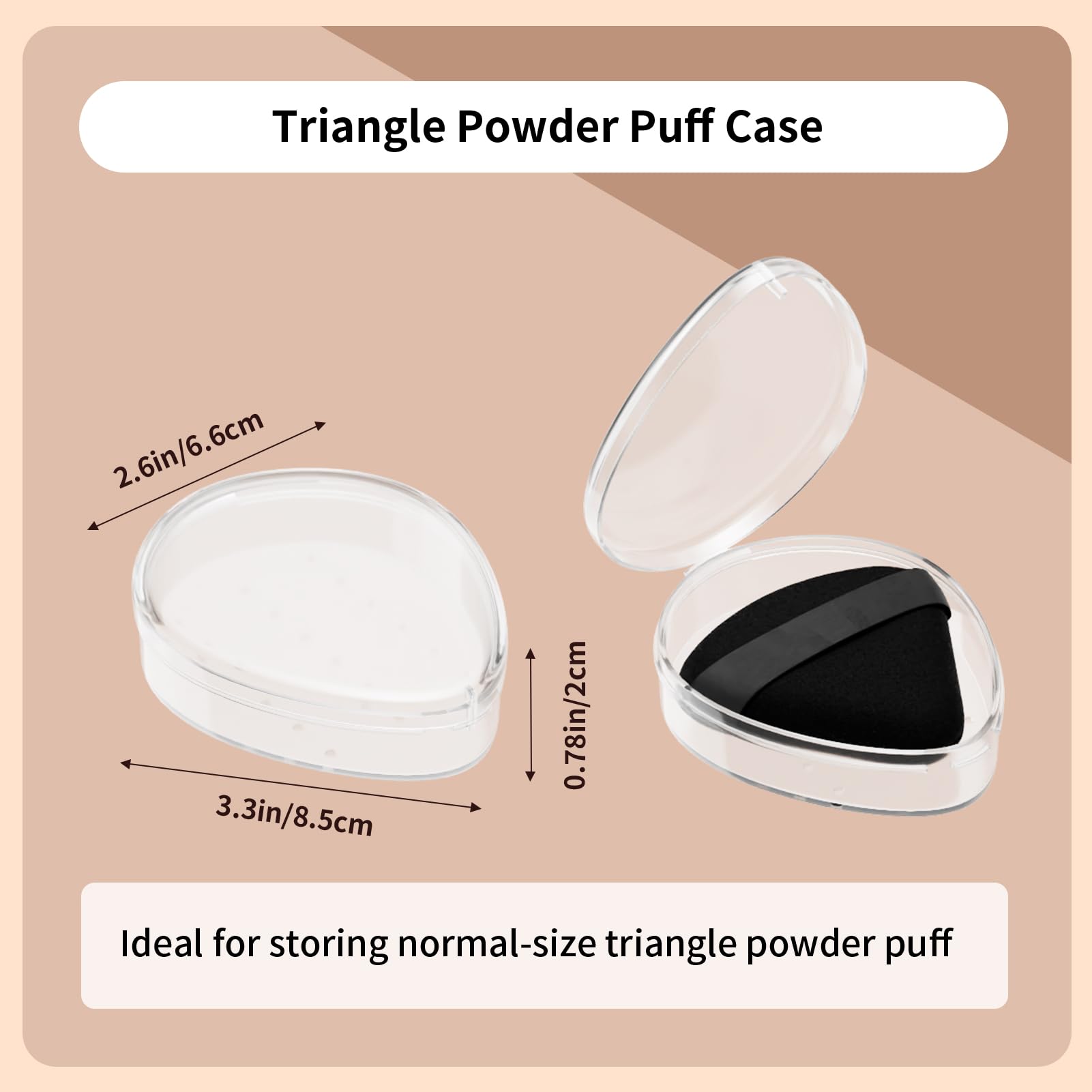 5 Pack Triangle Powder Puff Holders – Multifunctional Cosmetic Storage Case for Makeup Puffs, Beauty Blenders – No Sponge Included