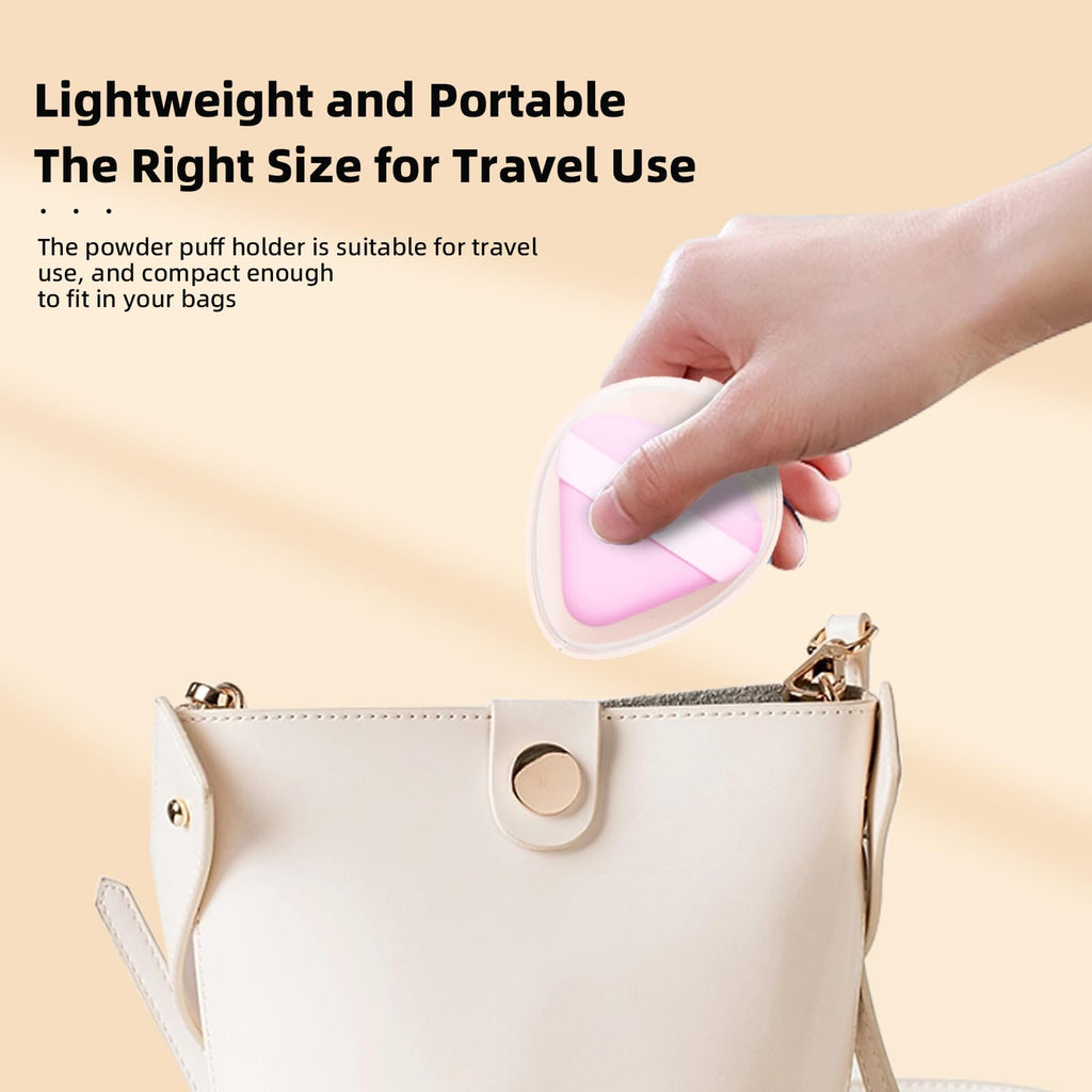 5 Pack Triangle Powder Puff Holders – Multifunctional Cosmetic Storage Case for Makeup Puffs, Beauty Blenders – No Sponge Included