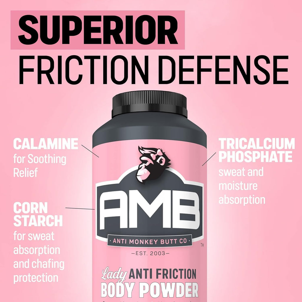 Anti Monkey Butt Body Powder for Women, Talc-Free Sweat & Chafing Relief with Calamine, Hypoallergenic Formula, 8 oz (Pack of 2)