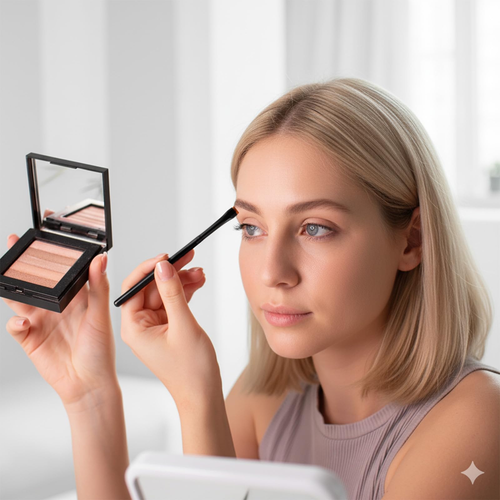 4 Pcs Eyebrow Brush Eyeliner Brush Set Eye Makeup Tool Ultra-Thin Angled Flat Precision Makeup Brushes for Women Beauty Cosmetic, Black