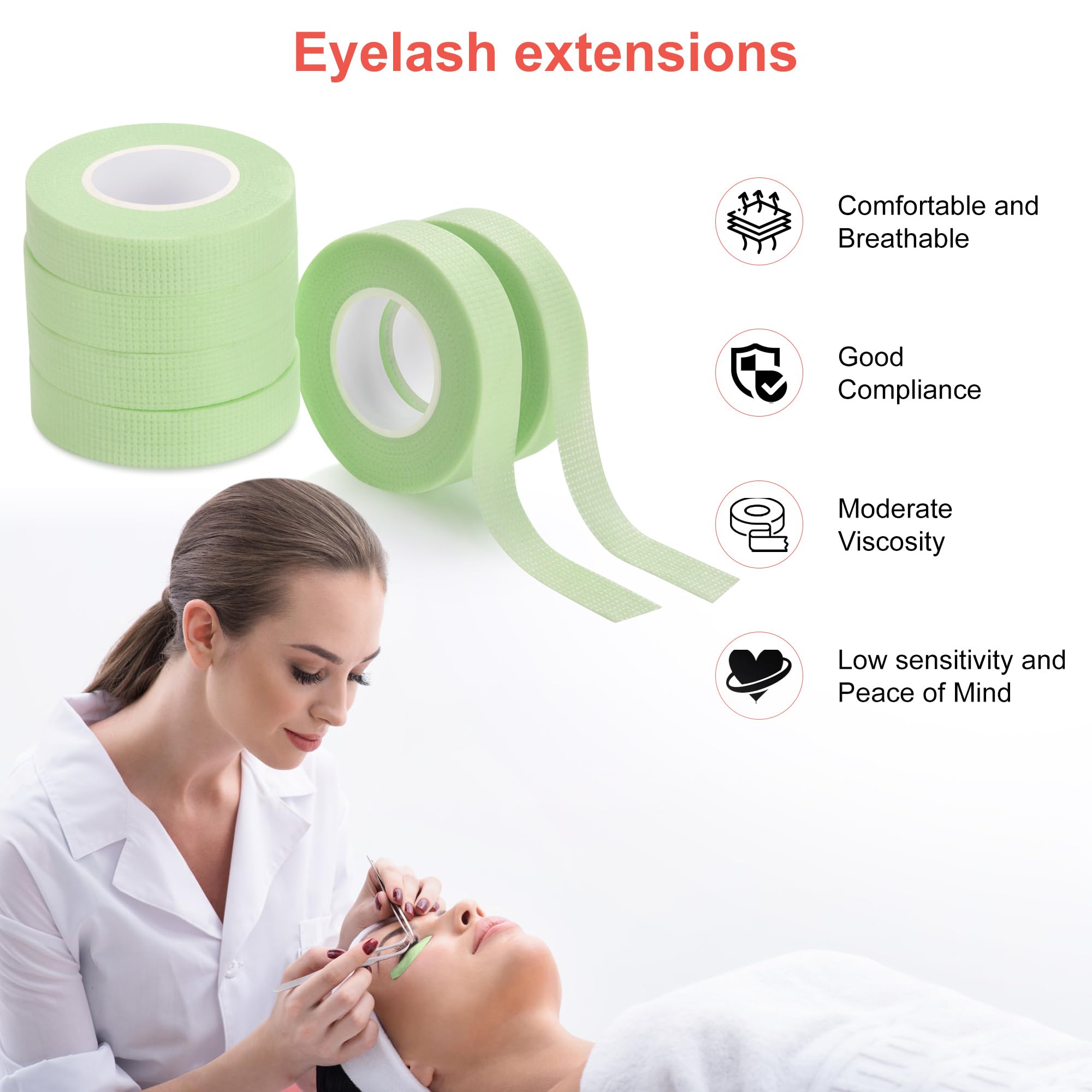 AHHALFFY Eyelash Tape 8 Rolls Lash Tape for Eyelash Extensions, Flexible & Super Thin, 0.5 Inch x 10 Yards, Easy to Tear, Perfect for Lash Extensions, Makeup, Salons & DIY Beauty