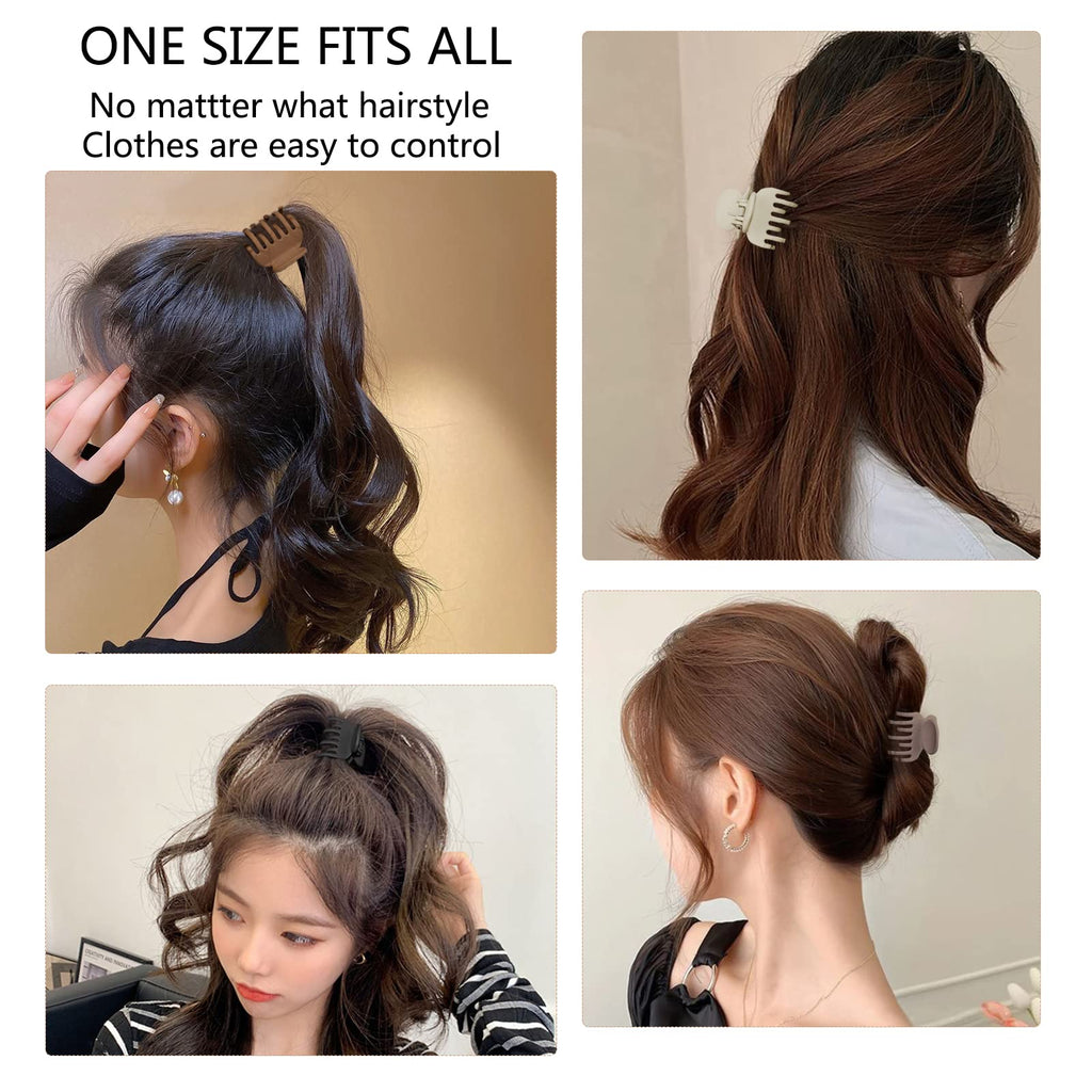 Pinces à cheveux mates à double rangée de dents de 4 cm pour femmes - Pinces à mâchoires à maintien fort pour cheveux fins, clairsemés et épais