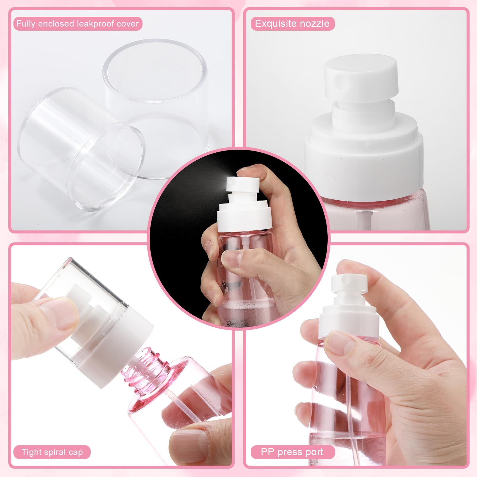 15 Pcs Slick Back Hair Brush Set, Bristle Hair Brush with Spray Bottle,Hair Clip,Edge Brush for Women, Men(Pink)