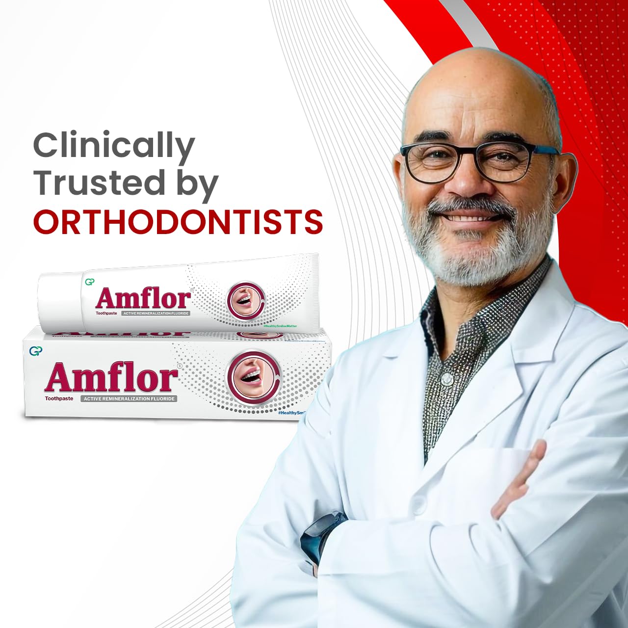 Amflor Toothpaste for Braces | Prevents Cavities & White Spot Lesions | Organic Amine Fluoride for Enamel Remineralization| Mint Flavour Orthodontic Toothpaste | Pack of 6 (70 g per pack)