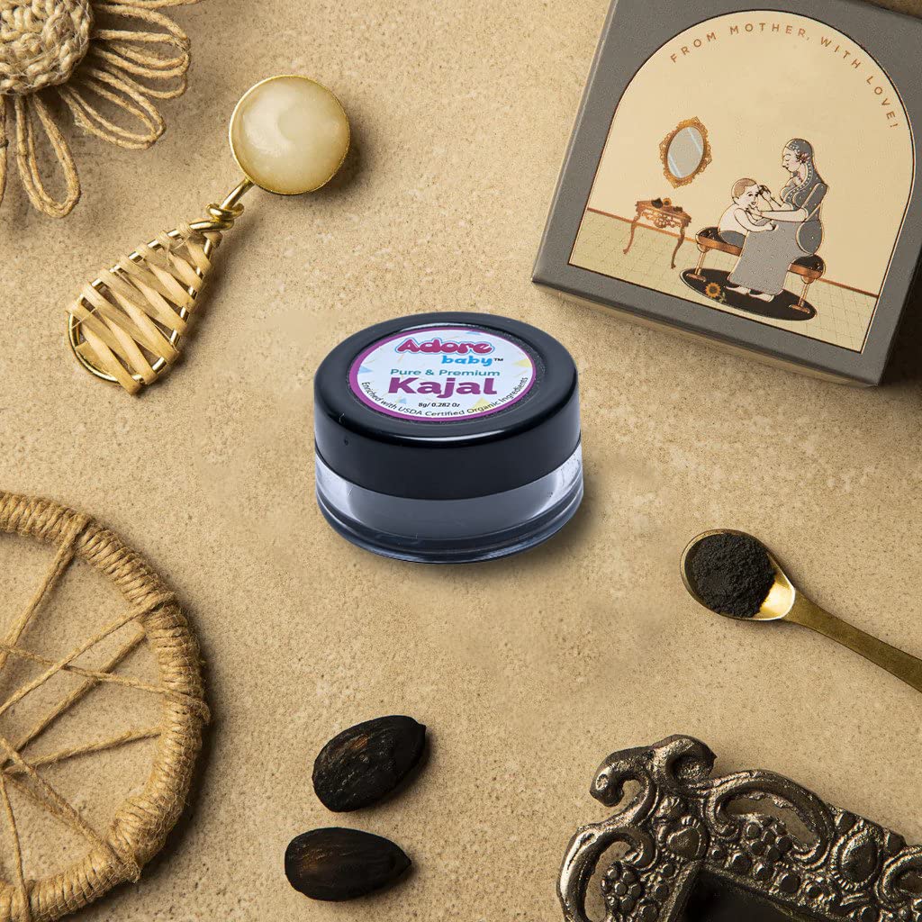 Adore Baby Pure & Premium Kajal - Enriched with USDA Certified Organic Ingredients (Pack of 1)