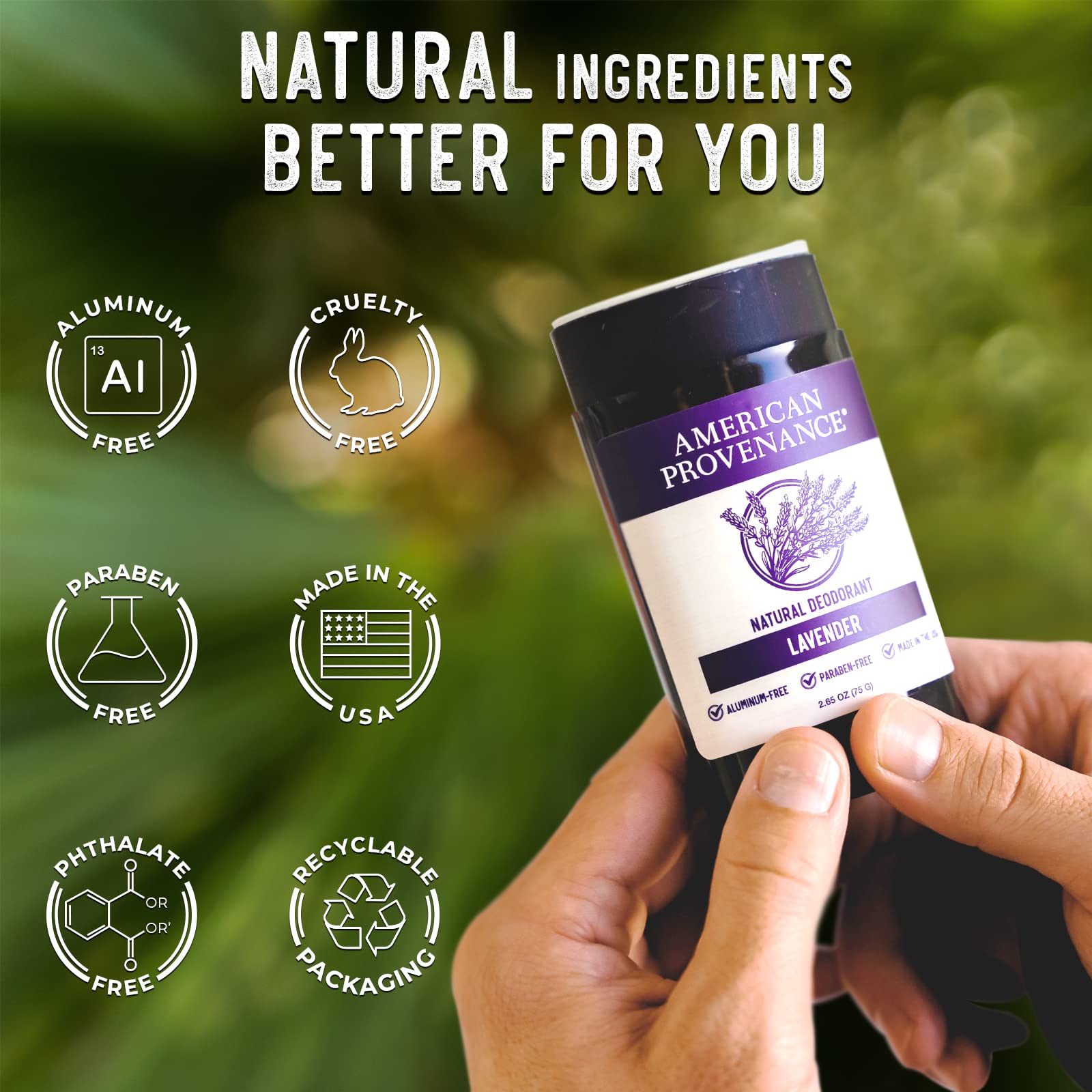 American Provenance Natural Deodorant, Lavender, 2.75 oz/75 gr