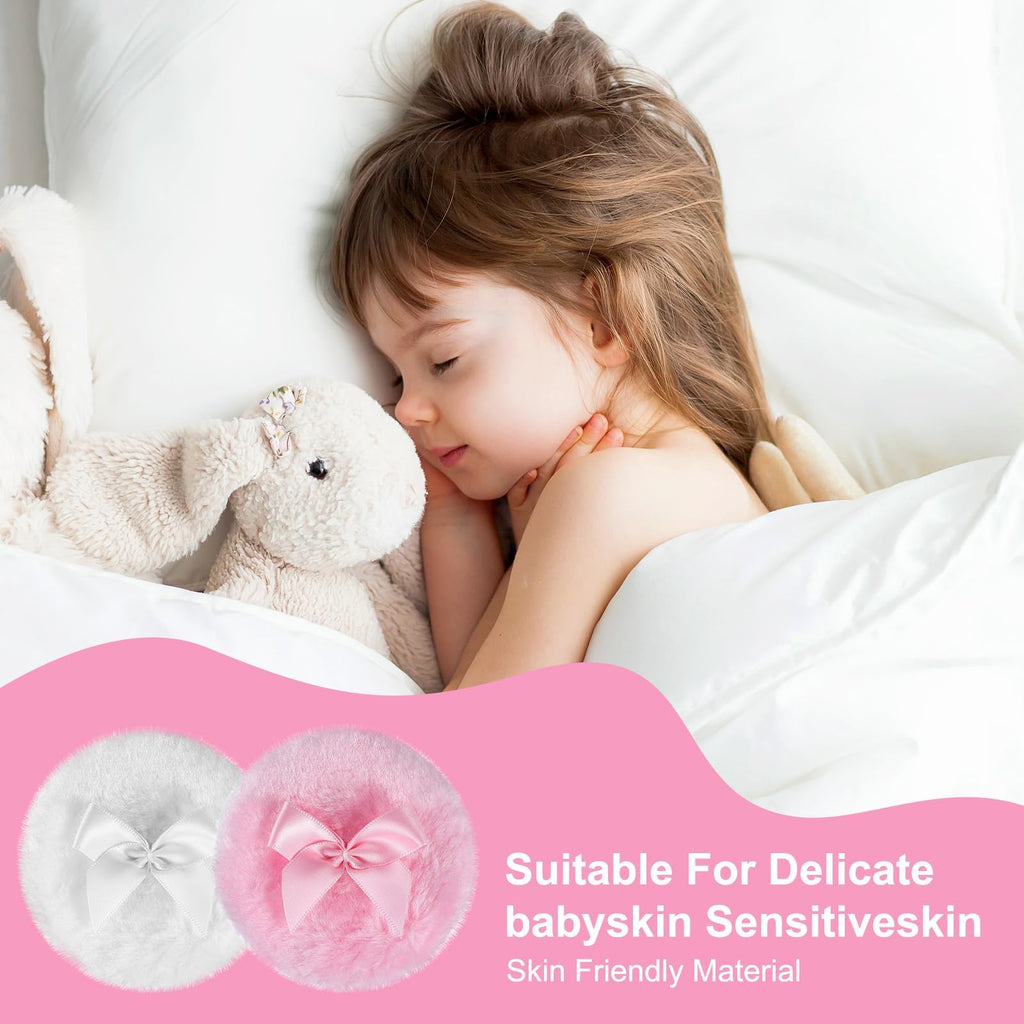 2 PCS Powder Puff for Women, Soft Makeup Powder Puffs, Loose Powder Puff for Face and Body, Gentle Setting Powder Applicator, Travel-Friendly 90x30mm Beauty Blender Sponge