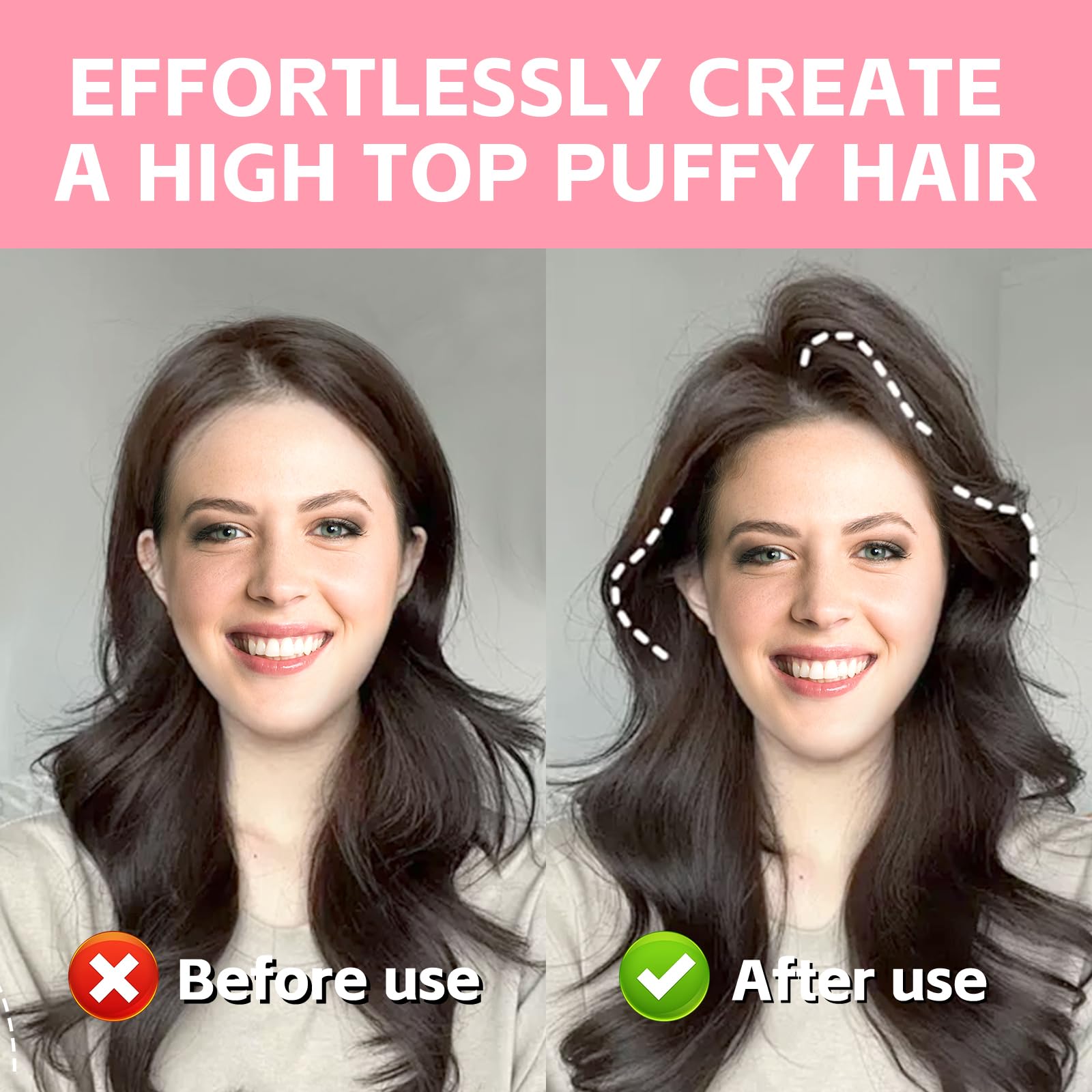 2PCS Volumizing Hair Clips for Women, Hair Volume Clip Styling Tools Volumizing Comb for Fluffy Bangs Clips for Root Lift, Root Booster Clips, Pink