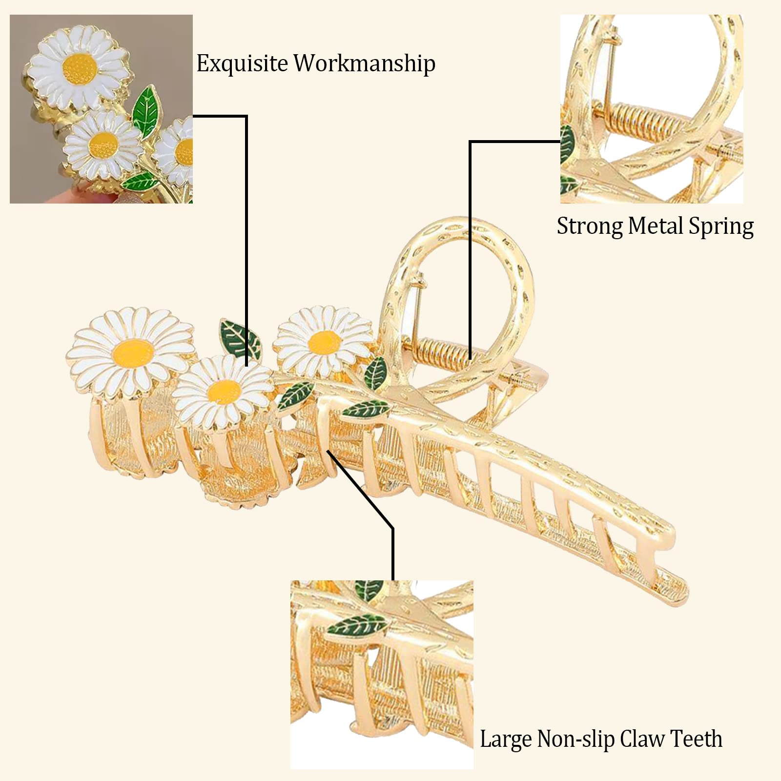 6 Pcs Hair Claw Clips for Women, Large Strong Metal Butterfly Hair Clips Flower Hair Clips for Women Thick Hair