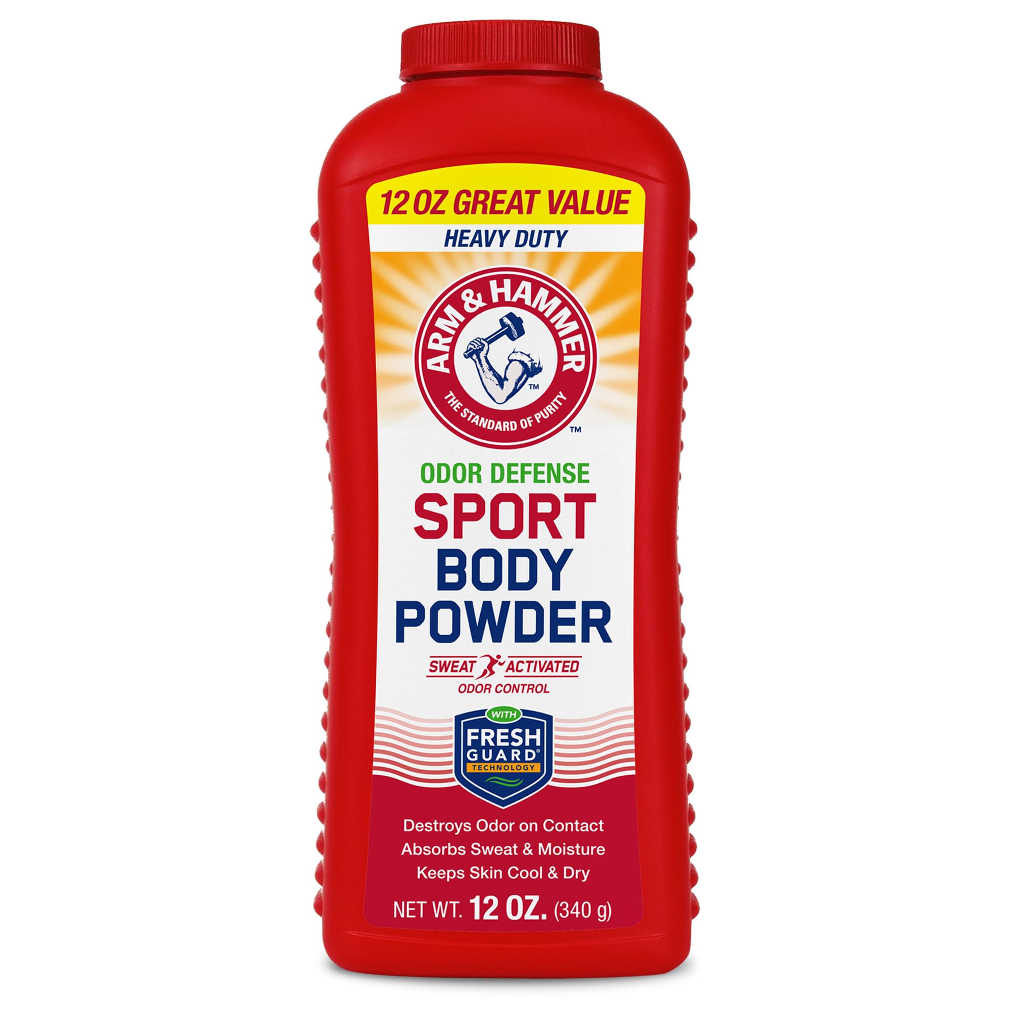Arm & Hammer Sport Body Powder, Powder for Men and Women, Fresh Feeling, Talc Free, Aluminum Free Odor Defense with Baking Soda