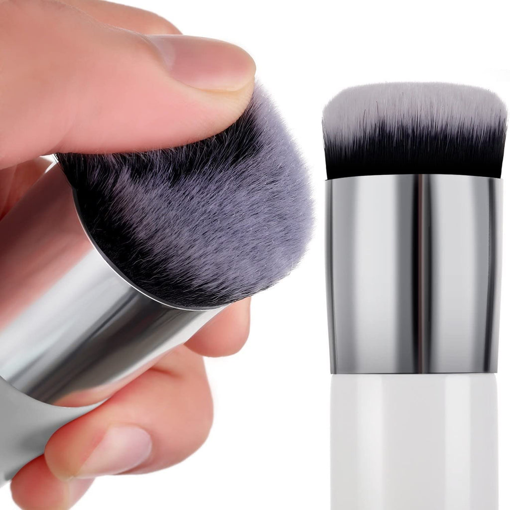 1 Round Foundation Makeup Brush, 2 pieces MakeupSponge Blender (Foundation brush, 2 Pieces Triangle Powder Puffs Face CosmeticPowder Puff Washable Reusable Soft Plush Powder Sponge Makeup Sponge)