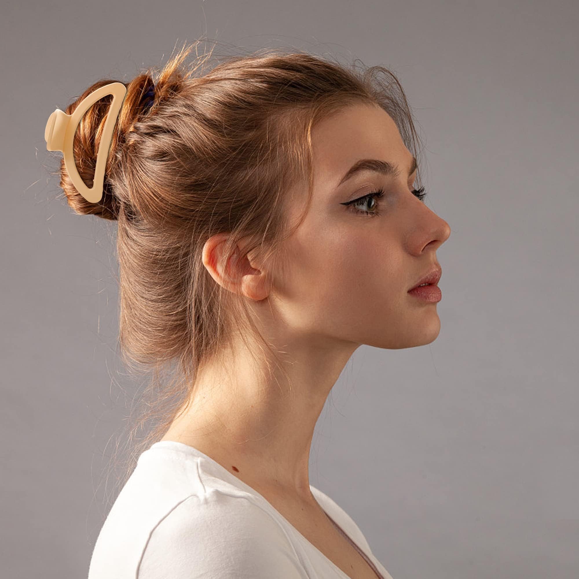 8PCS Hair Clips for Women, Flower Claw Clips for Thick Hair, Non-Slip Hair Accessories with Multi-Styles, Neutral Colors Hair Claw Clips and Variety Pack, Ideal for Girls