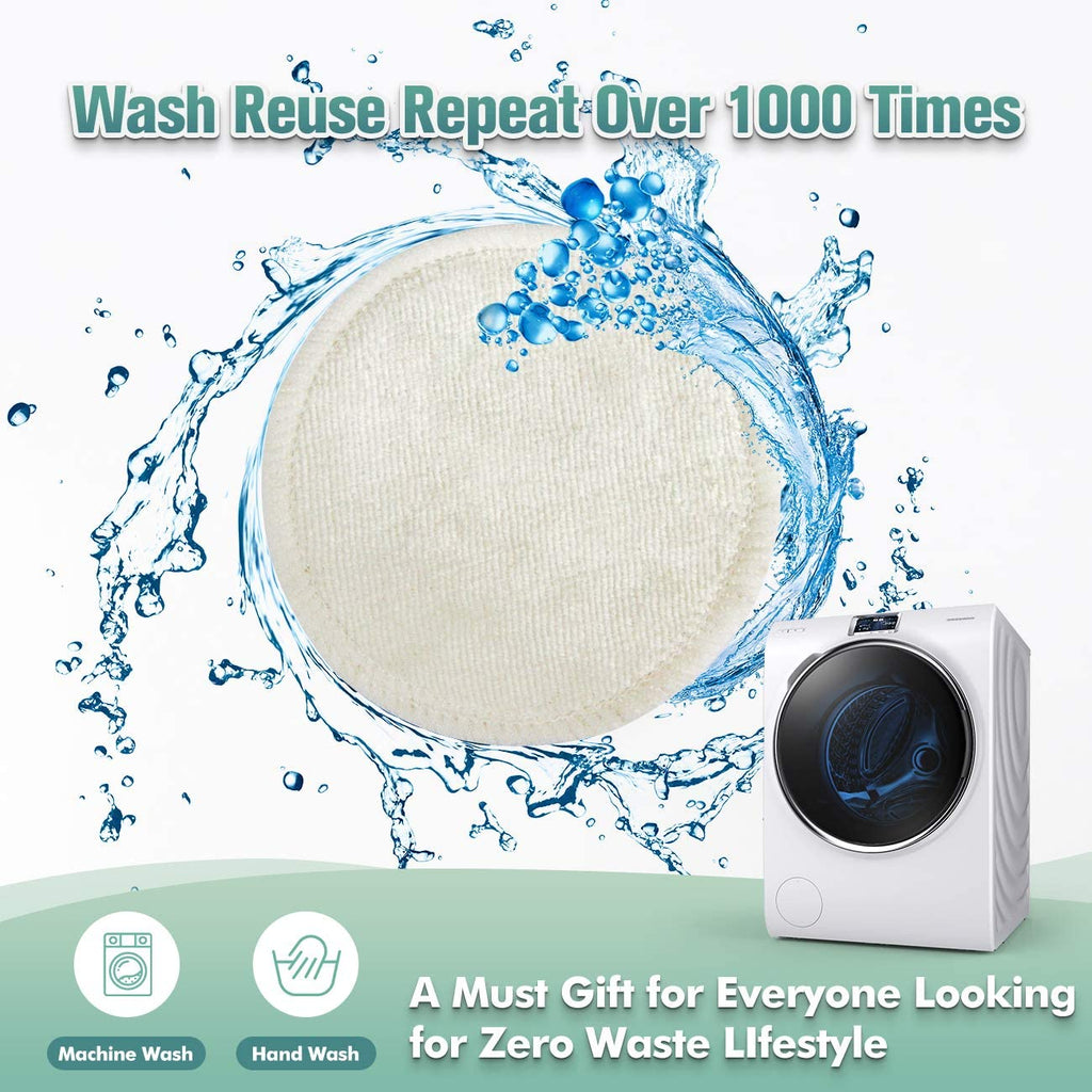 16 Pack Wegreeco Bamboo Makeup Remover Pads with Laundry Bag - Chemical free, Reusable Soft Facial and Skin Care Wash Cloth Pads(Bamboo Velour, Bright Color)