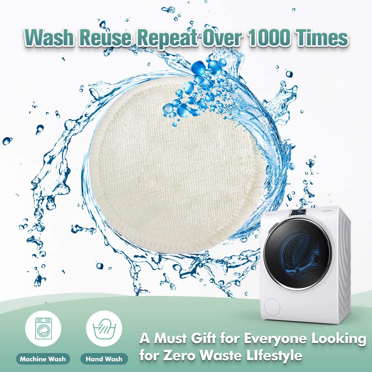 16 Pack Wegreeco Bamboo Makeup Remover Pads with Laundry Bag - Chemical free, Reusable Soft Facial and Skin Care Wash Cloth Pads(Bamboo Velour, Bright Color)