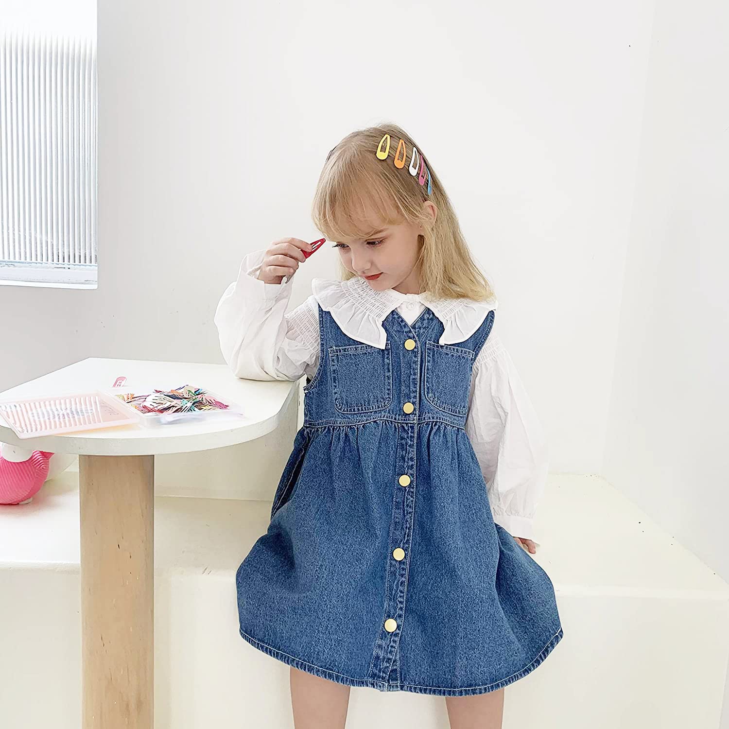 120 Pack Colorful Metal Snap Hair Clips, 2 Inch Barrettes in 40 Assorted Candy Colors, Non-Slip Hair Accessories for Kids Teens Women