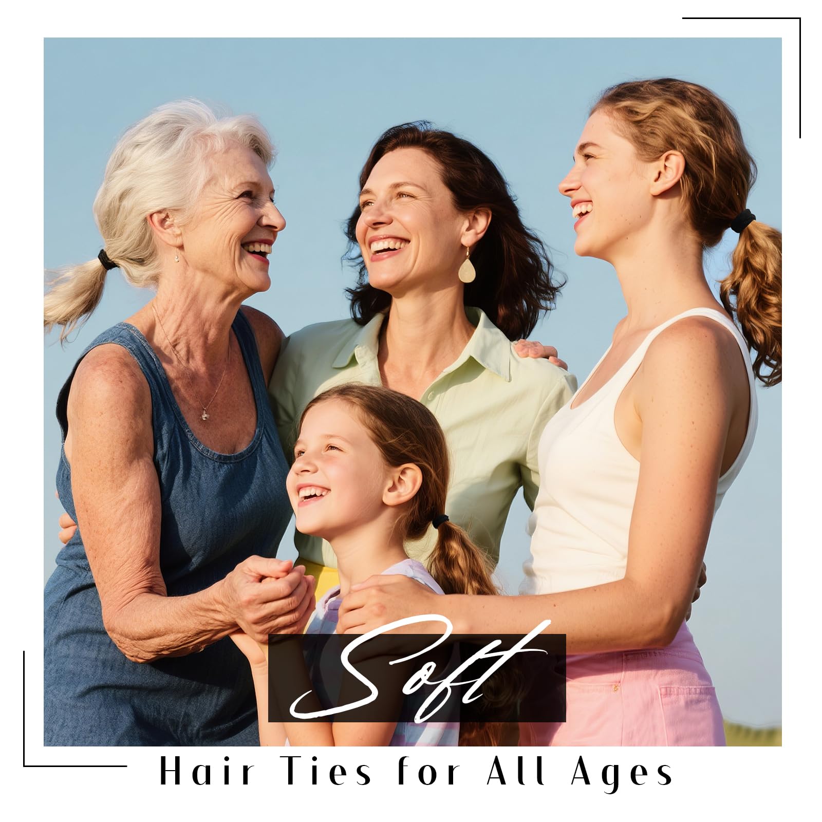 50 Pack Dreamlover Seamless Thick Cotton Hair Rubber Bands, Elastic Durable Ponytail Holders Hair Ties, Ponytail Buns Headbands, No Crease And Damage Hair Accessories For Kids, Girls And Women (Black)