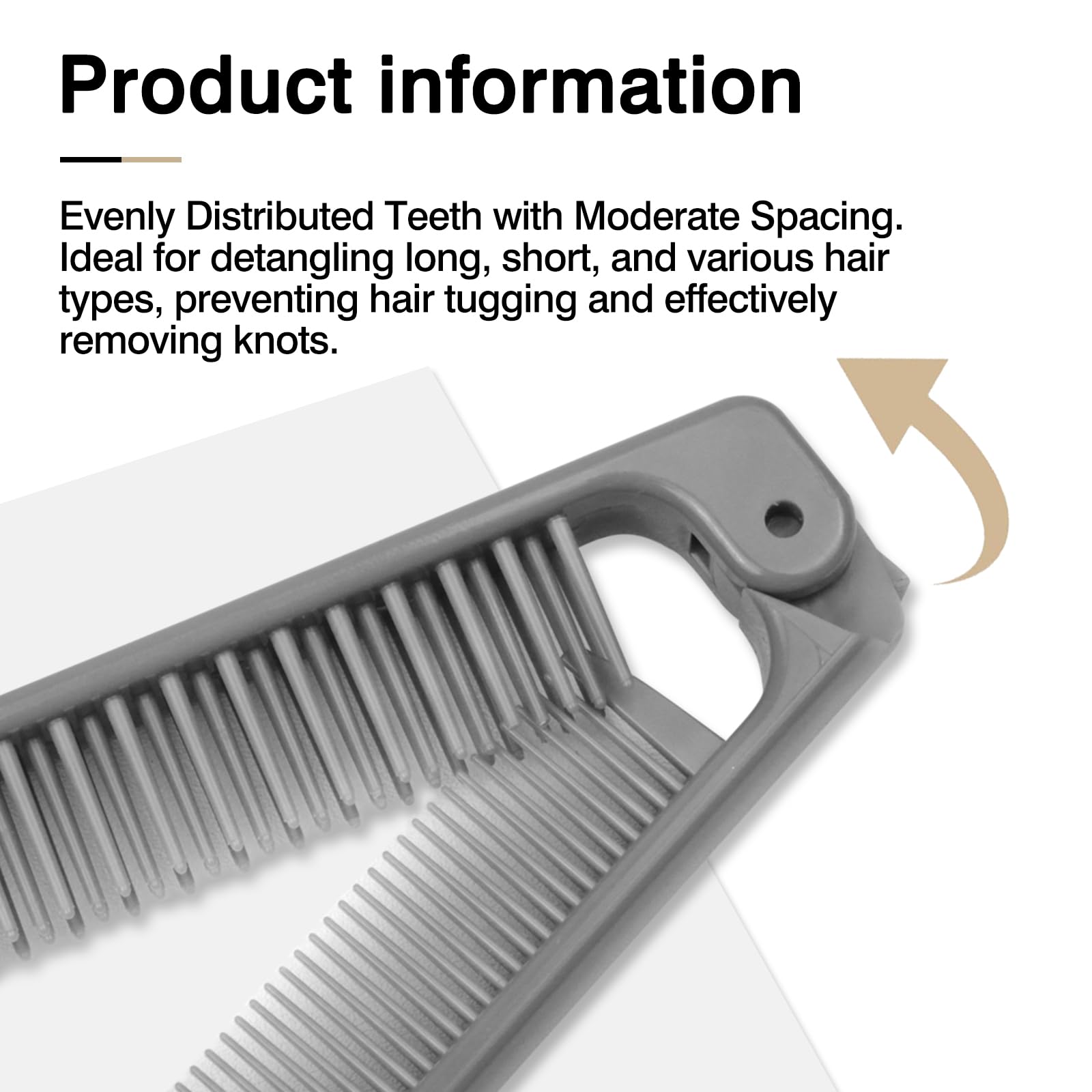 3-Piece Pocket Folding Comb Set – Portable Travel Hair Brushes with Dual-Headed Design, Compact and Colorful (Gray, Purple, White)