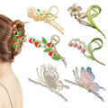 6 Pcs Hair Claw Clips for Women, Large Strong Metal Butterfly Hair Clips Flower Hair Clips for Women Thick Hair