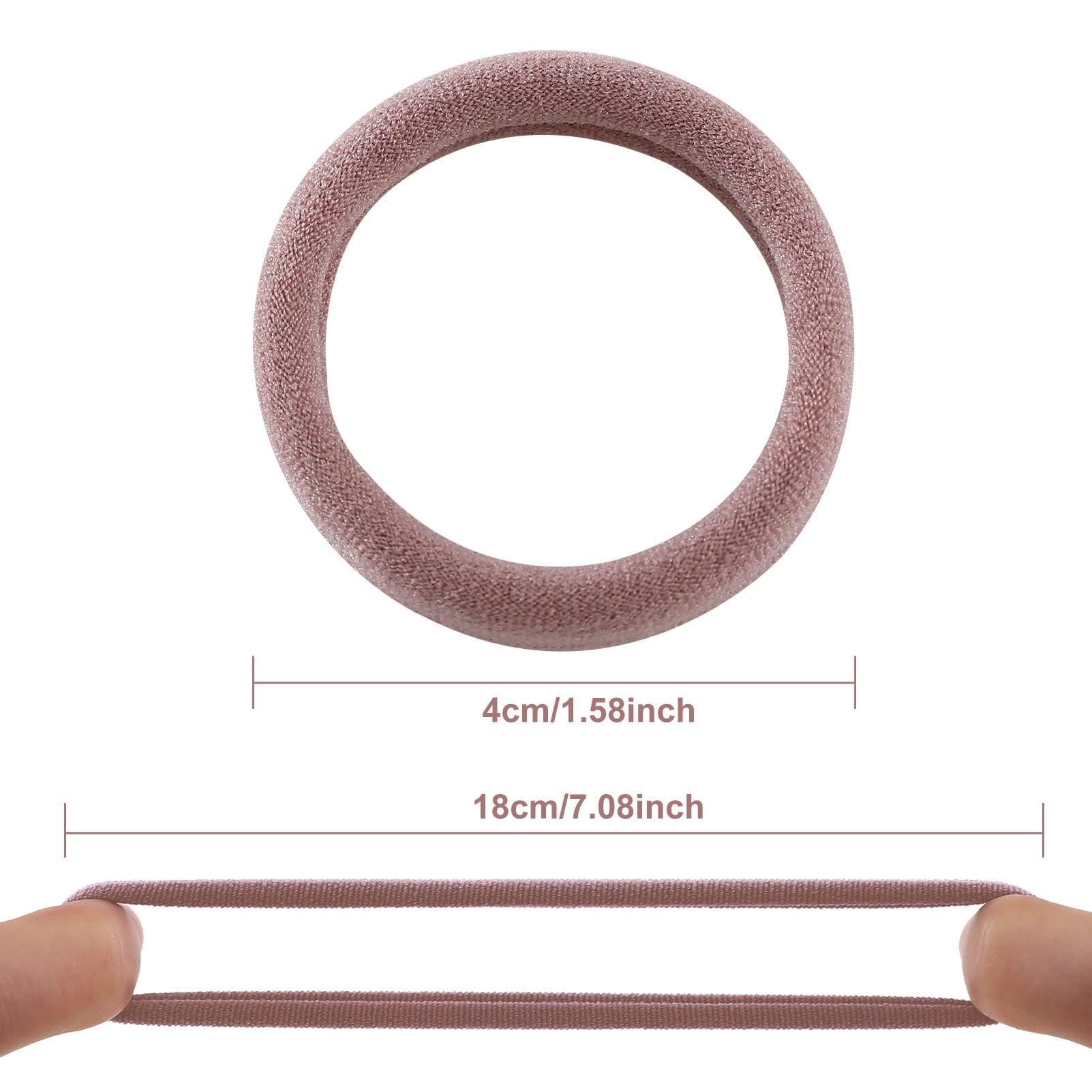 100 Pcs Thick Seamless Brown Hair Ties, Ponytail Holders Hair Accessories No Damage for Thick Hair (Natural Colors)
