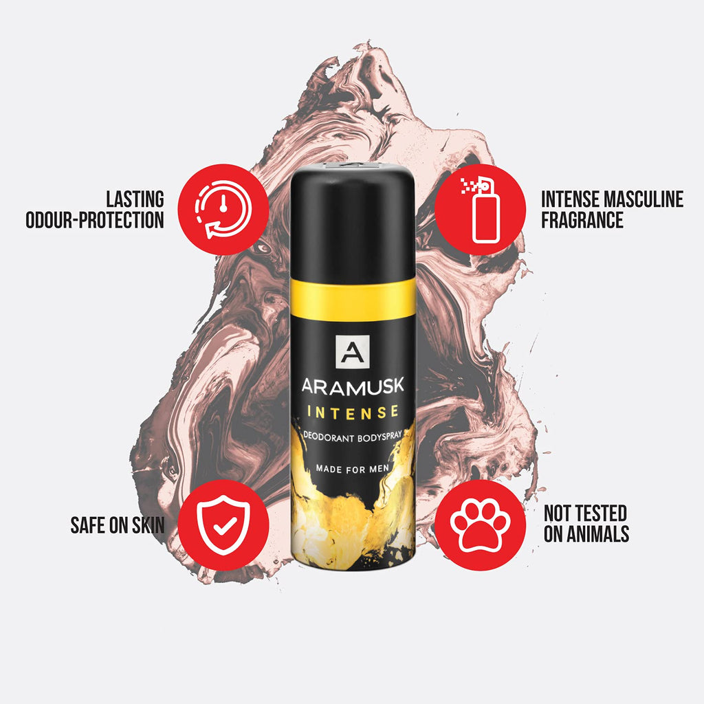 Aramusk Deodorant For Men With Long Lasting Fragrance| Musk, Intense, & Speed Everyday Wear Body Spray Assorted Pack| 150ml Each