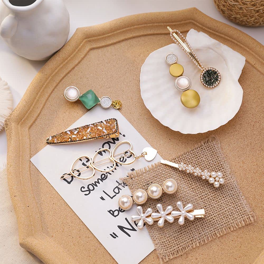 ANNACREATIONS 8 Pcs Premium Korean Stylish Multicolor Hair Clips For Women and Girls