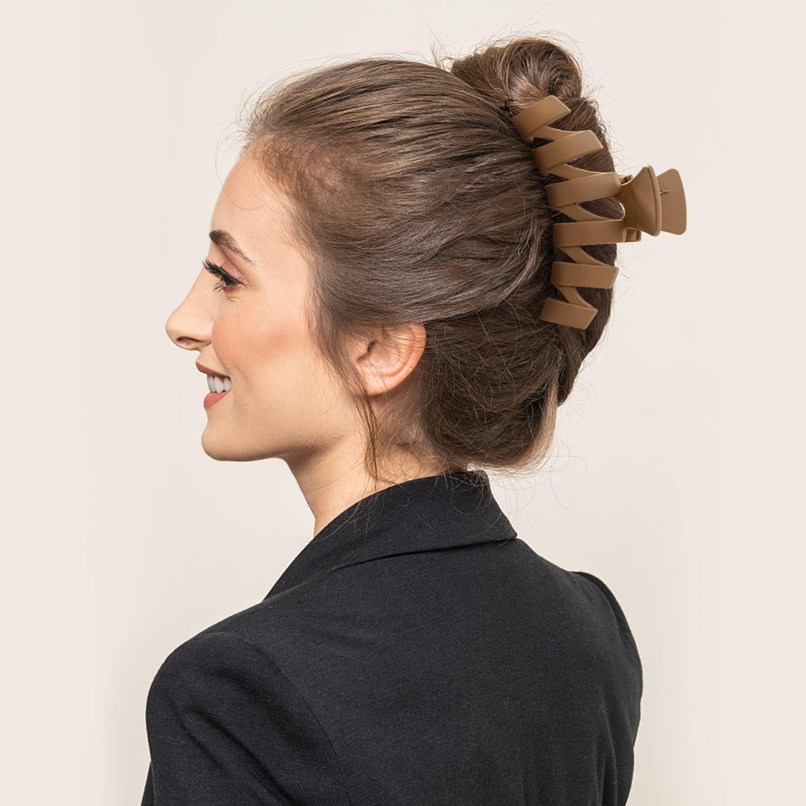 8PCS Hair Clips for Women, Flower Claw Clips for Thick Hair, Non-Slip Hair Accessories with Multi-Styles, Neutral Colors Hair Claw Clips and Variety Pack, Ideal for Girls