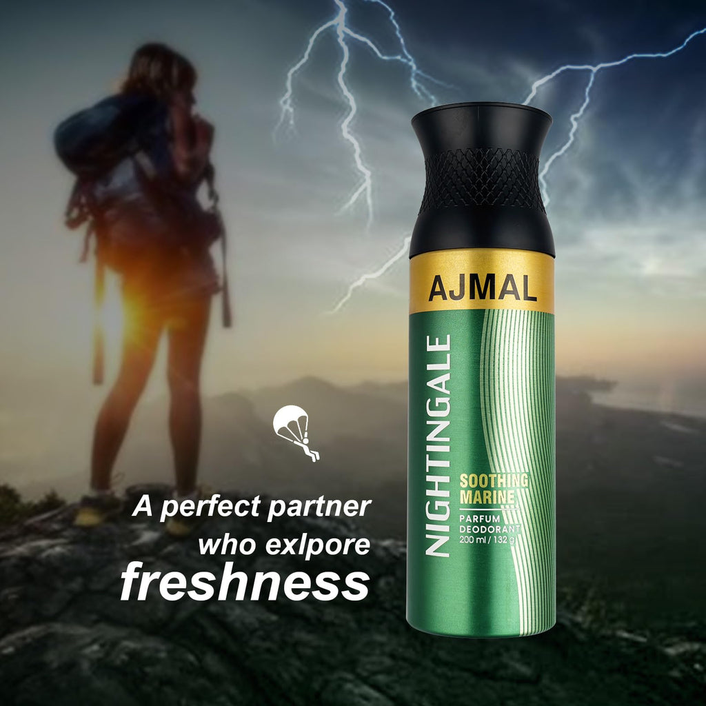 AJMAL Nightingale Deodorant Citrus Fragrance Spray, 200 Ml Casual Wear For Men & Women + 2 Parfume Testres Free