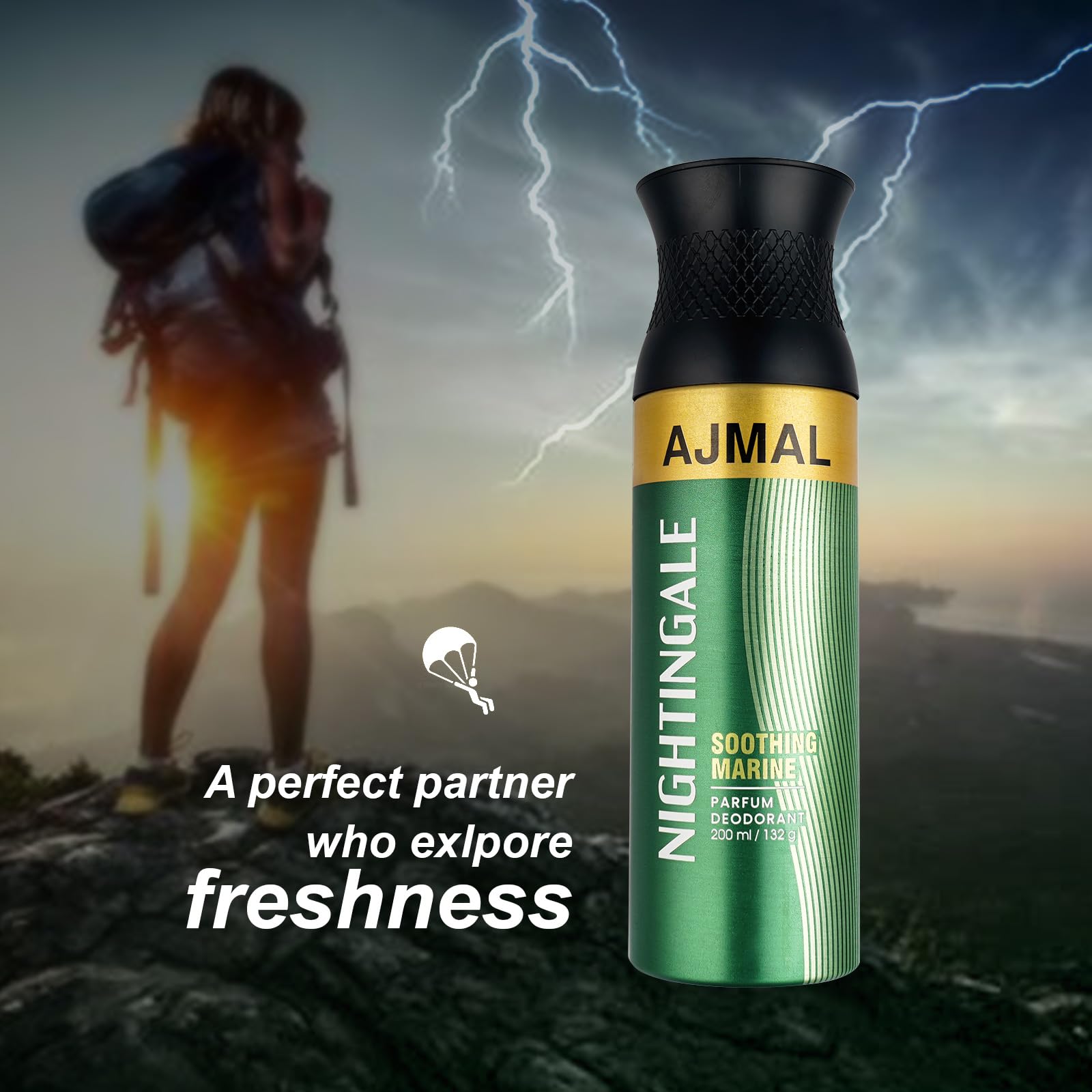 AJMAL Nightingale Deodorant Citrus Fragrance Spray, 200 Ml Casual Wear For Men & Women + 2 Parfume Testres Free