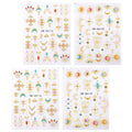 4pcs Sun and Moon Nail Stickers, 5D Embossed Gold Celestial Bohemian Beauty Nail Stickers Self-Adhesive Metallic Tribal Totem Design Manicure Art Fingernail Decoration for Women Girls