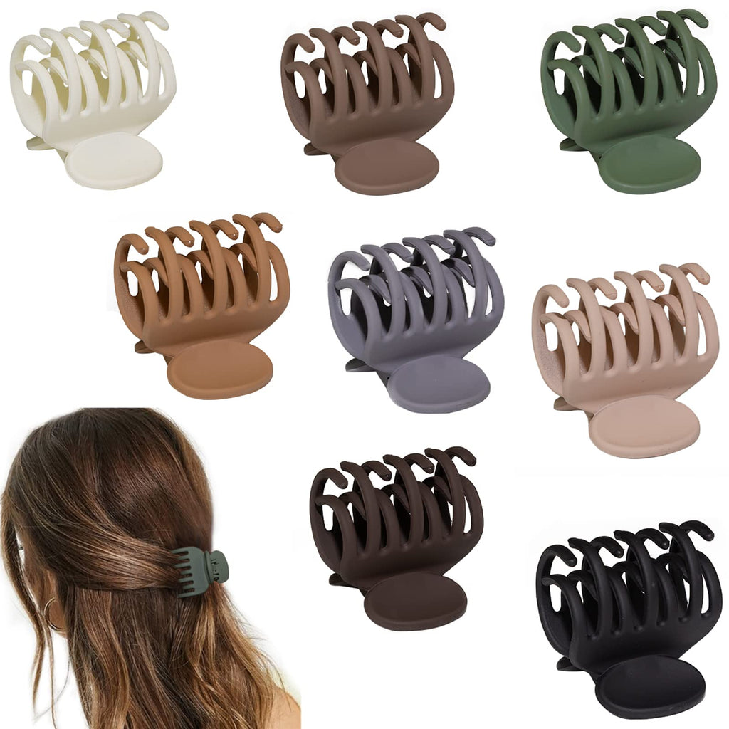 Pinces à cheveux mates à double rangée de dents de 4 cm pour femmes - Pinces à mâchoires à maintien fort pour cheveux fins, clairsemés et épais