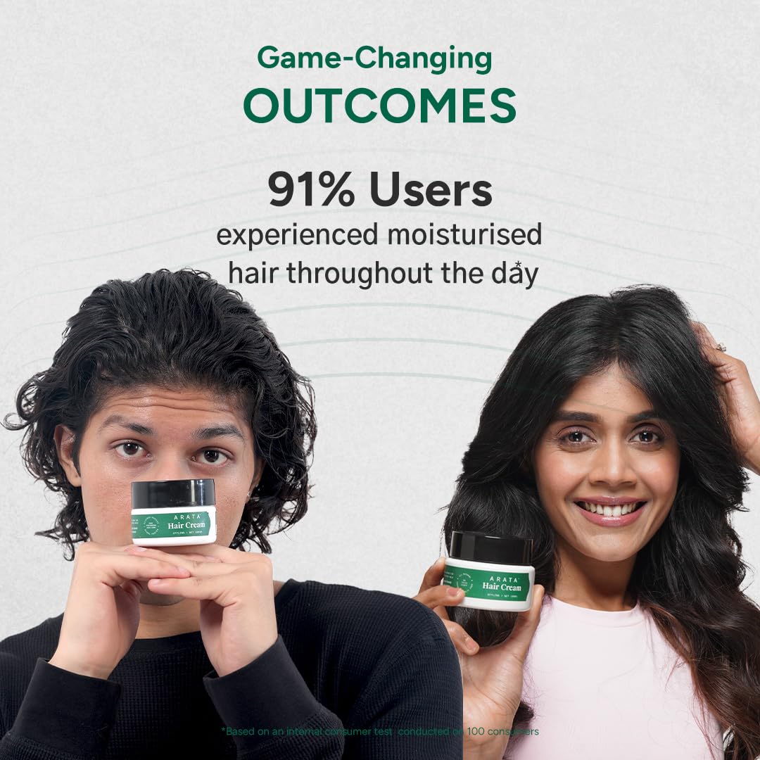 Arata Styling Hair Cream (100 GM) | Derma Tested | Reduces Frizz & Tames Flyaways | Boosts Moisture | Adds Soft Hold and Control | For All Hair Types