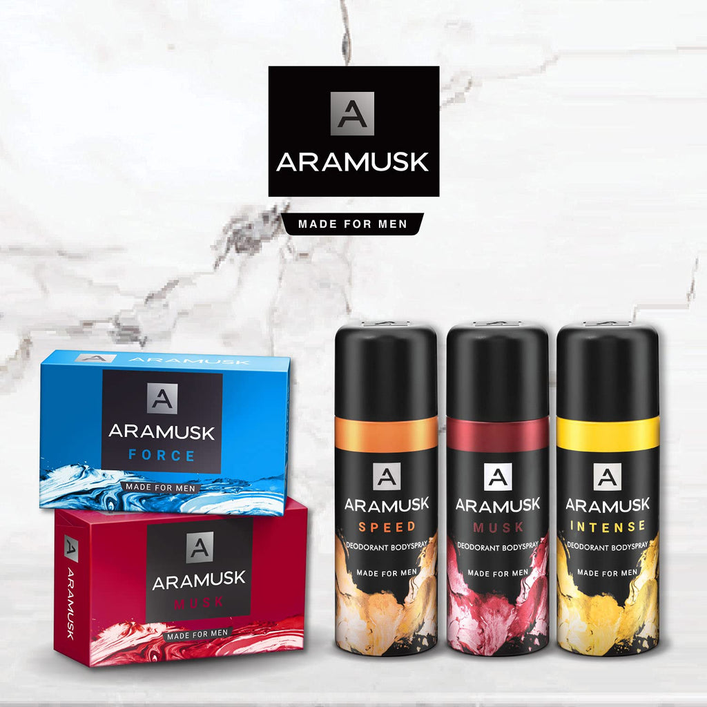 Aramusk Musk Soap for Men| Classic Musk Fragrance| Moisturising Bathing Soap Bar| Lasting Freshness & Nourishment| 125g (Pack of 16)