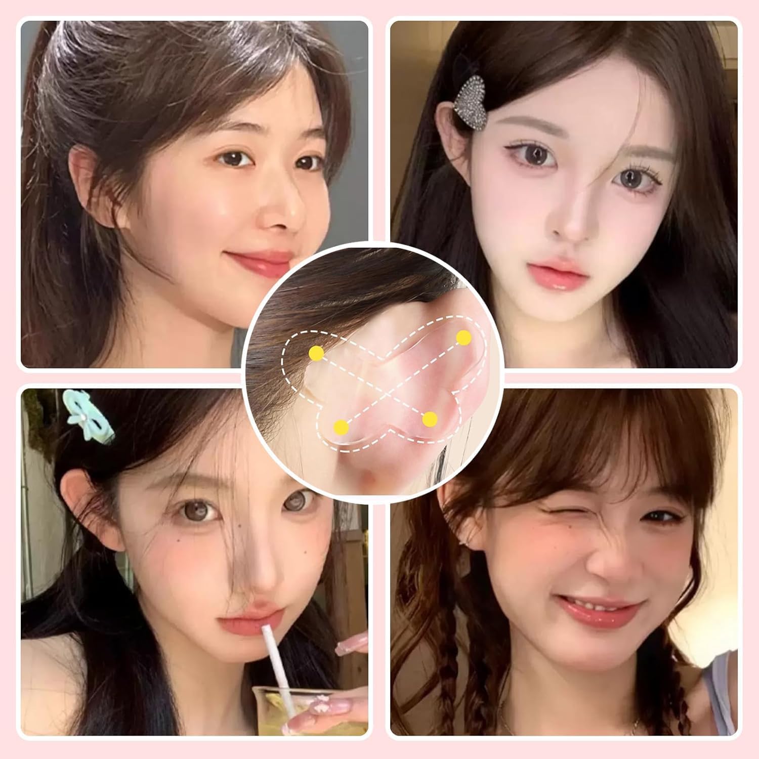 80PCS Ear Correctors Adults, Ear Corrector, Ear Corrector for Prominent Ears Support, 80 PCS Transparent Silicone Ear Stickers, Comfortable and Discreet Solution for Wear